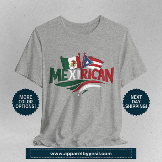 Hybrid Flag MexiRican Mexican Puerto Rican T-Shirt