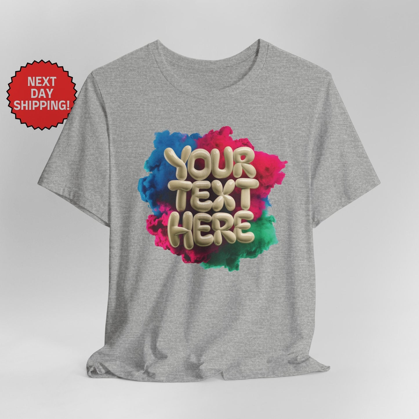 Personalized 3D Bubble Text T-Shirt