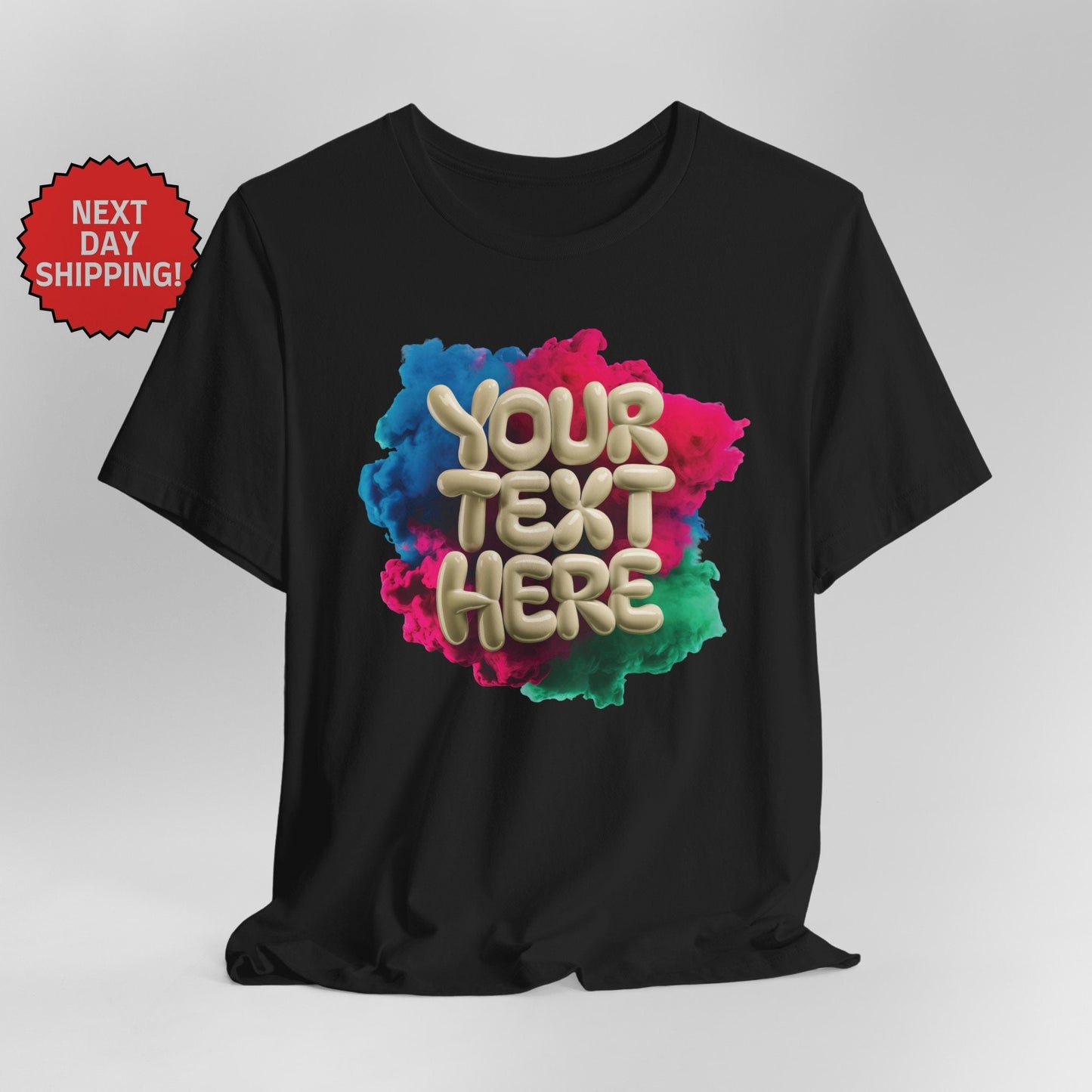 Personalized 3D Bubble Text T-Shirt