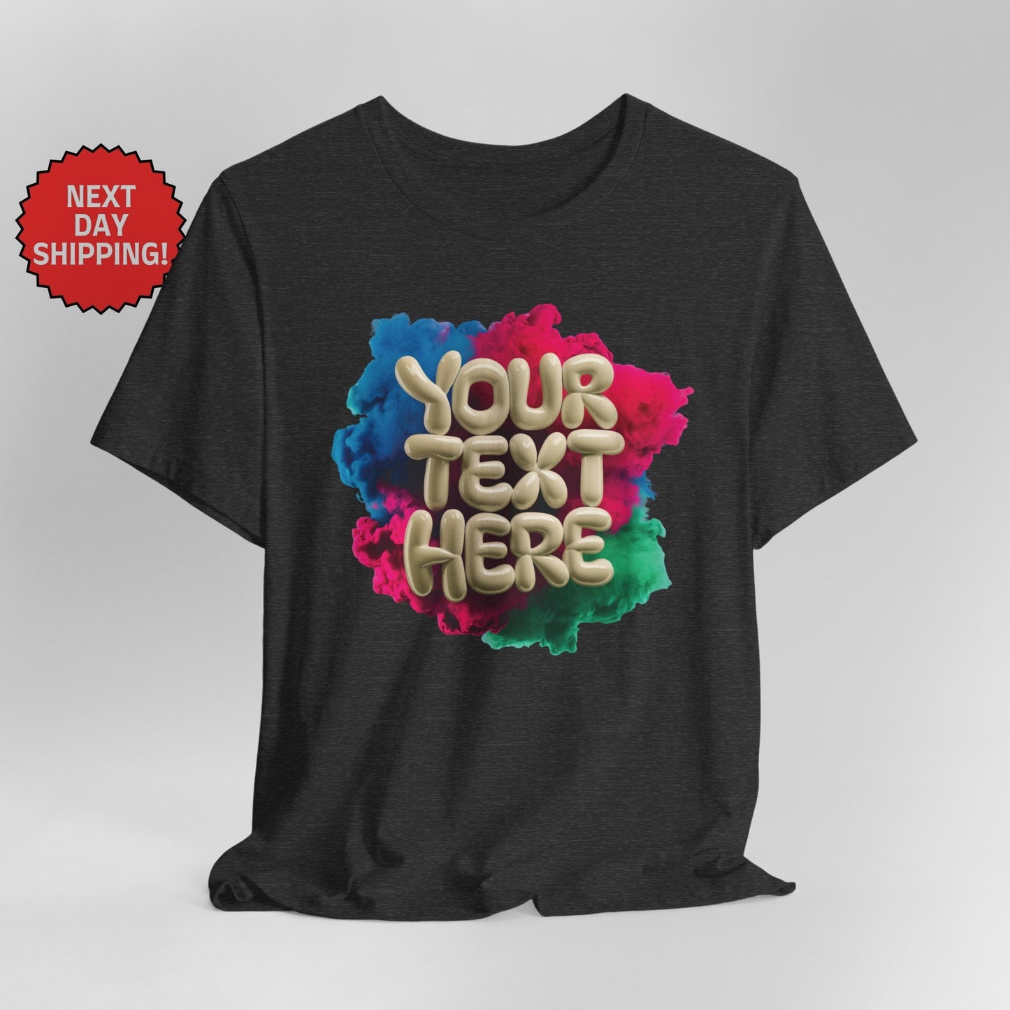 Personalized 3D Bubble Text T-Shirt