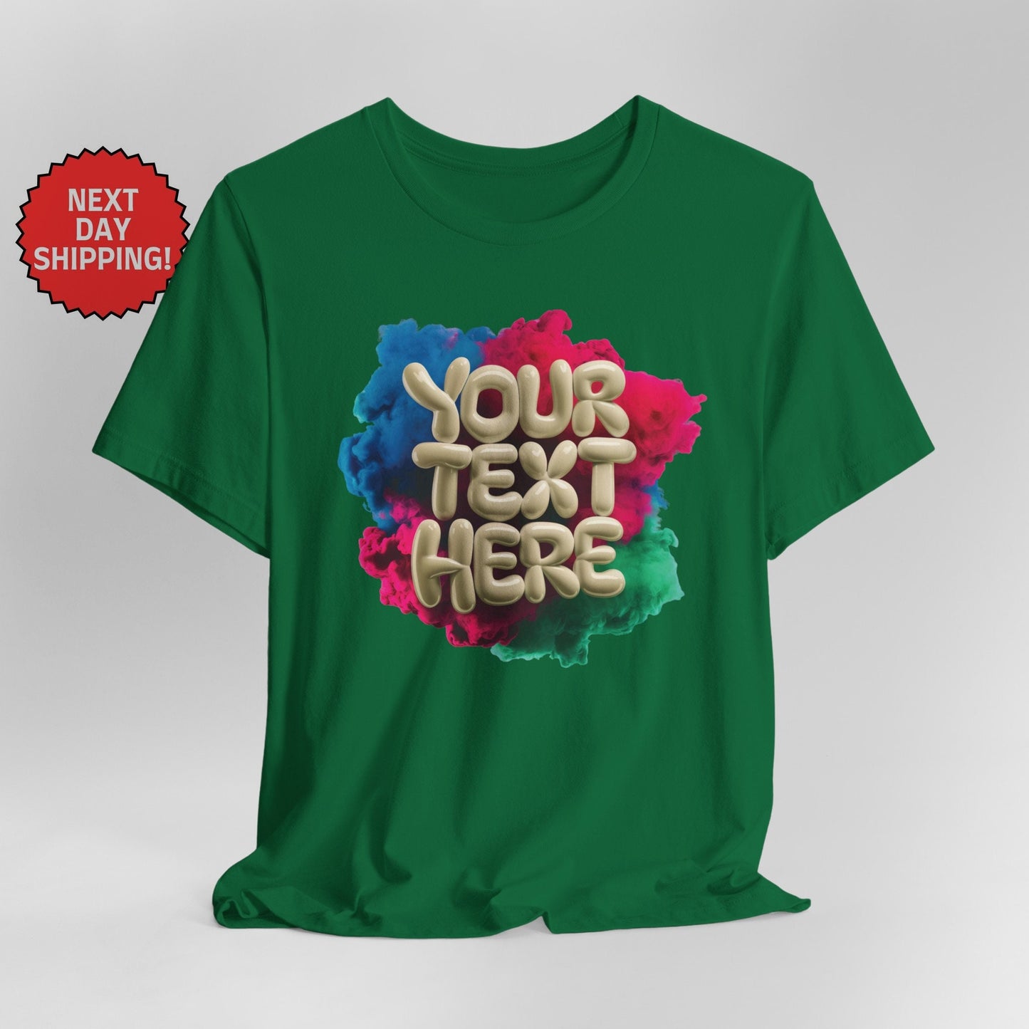 Personalized 3D Bubble Text T-Shirt