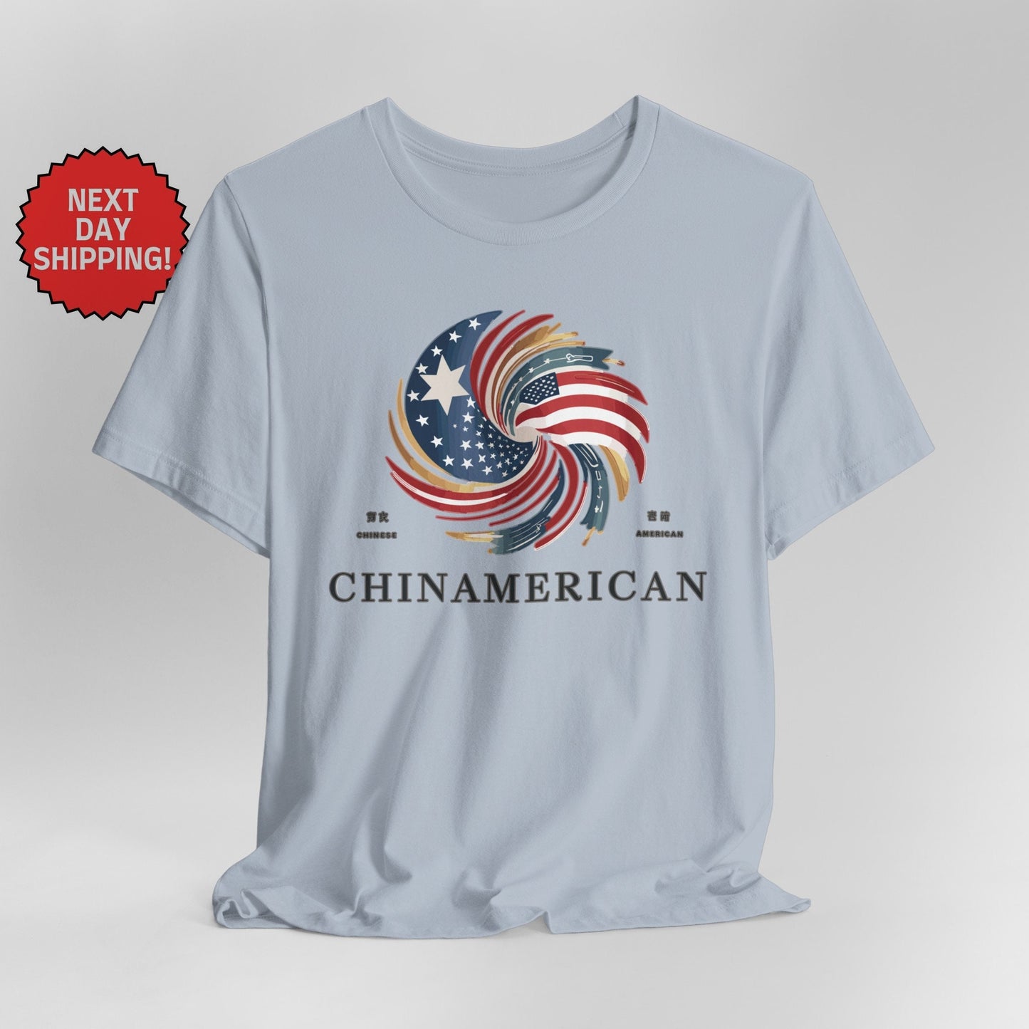 Hybrid Flag Chinamerican Chinese American Logo T-Shirt