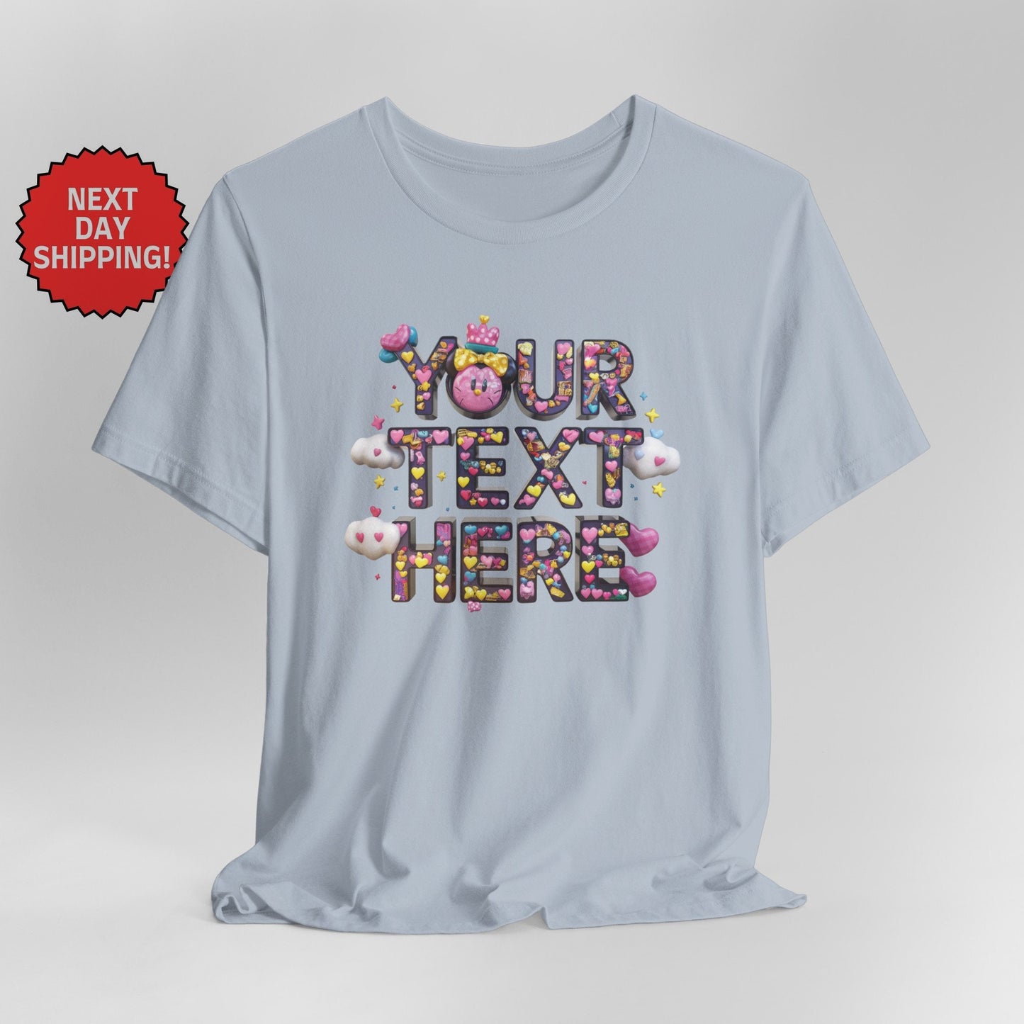 Personalized Cute Minnie Text T-Shirt