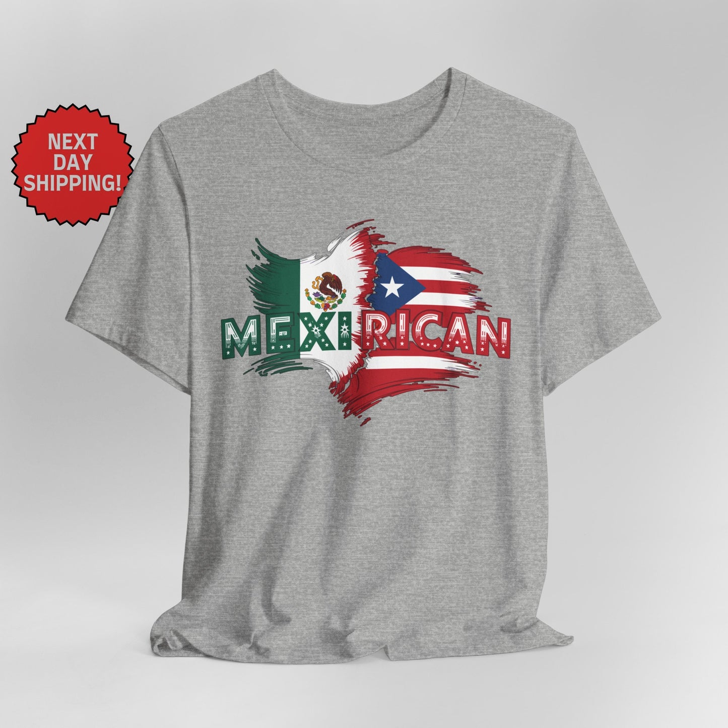 Hybrid Flag MexiRican Mexican Puerto Rican Logo T-Shirt