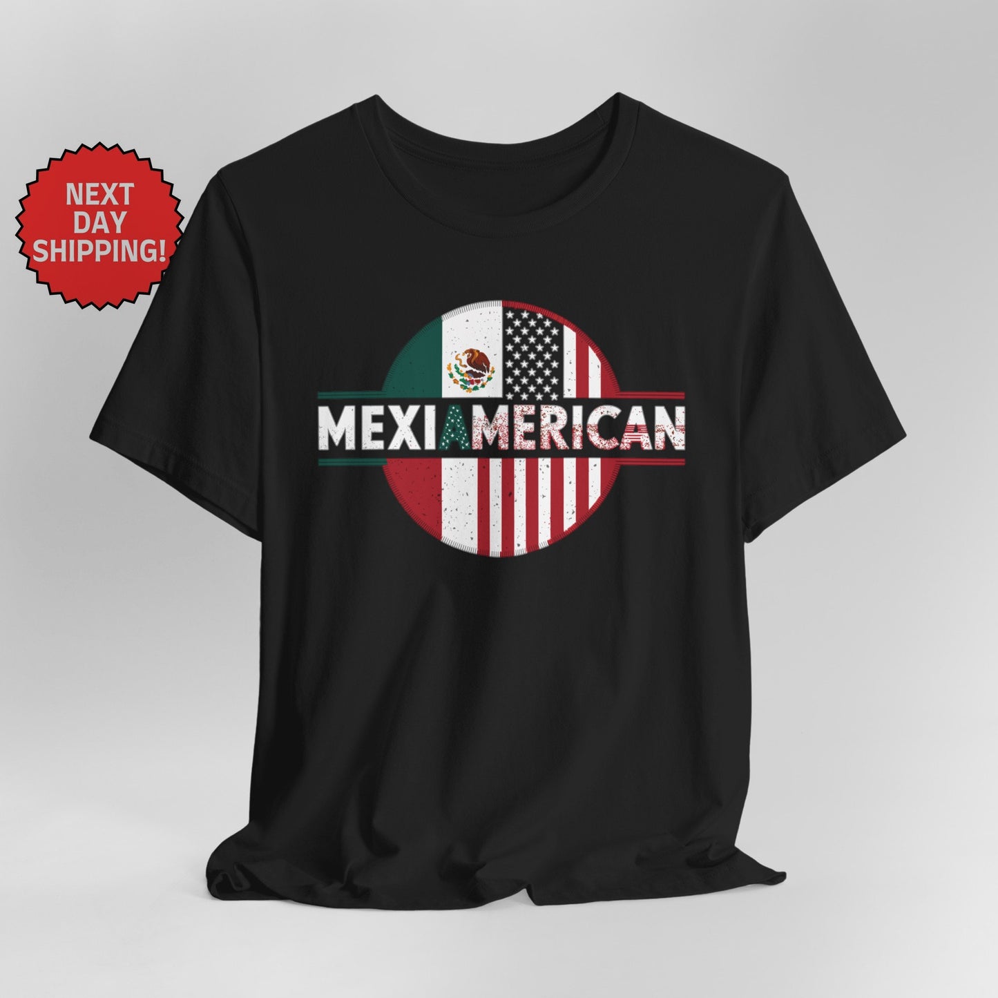 Hybrid Flag Mexiamerican Mexican American Logo T-Shirt