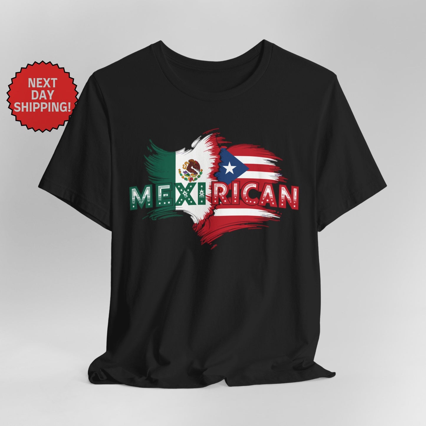 Hybrid Flag MexiRican Mexican Puerto Rican Logo T-Shirt