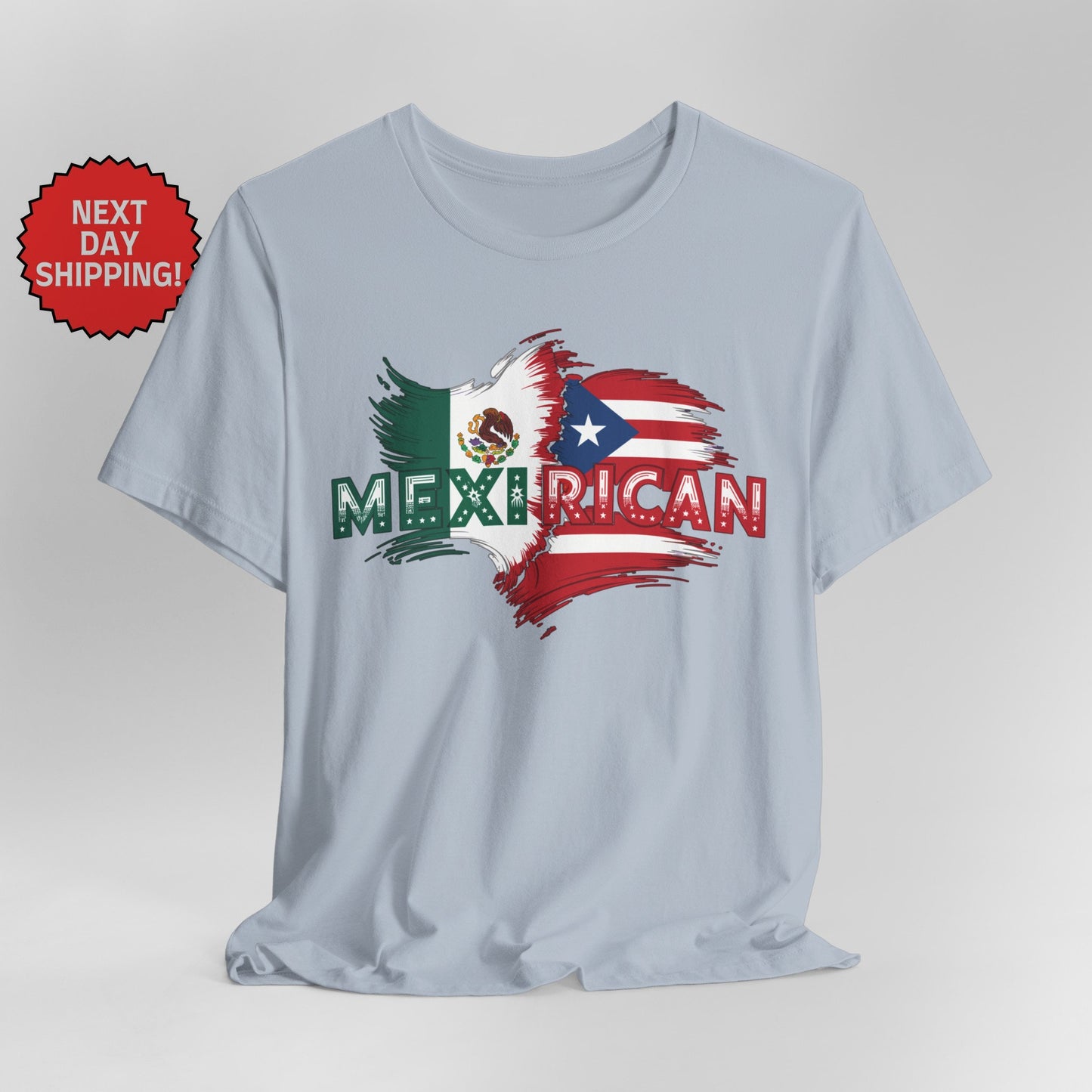 Hybrid Flag MexiRican Mexican Puerto Rican Logo T-Shirt