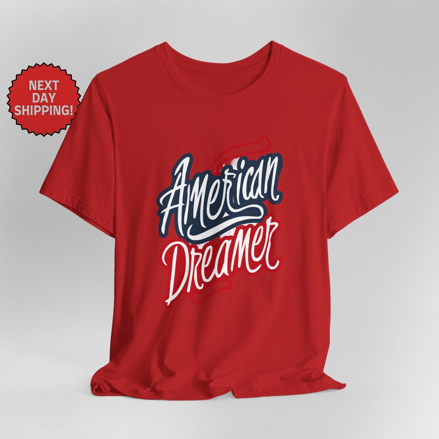 Patriotic American Dreamer Red Blue White T-Shirt