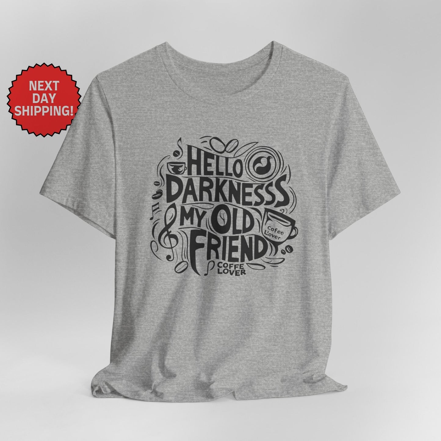 Hello Darkness My Old Friend Abstract Art with Coffee T-Shirt