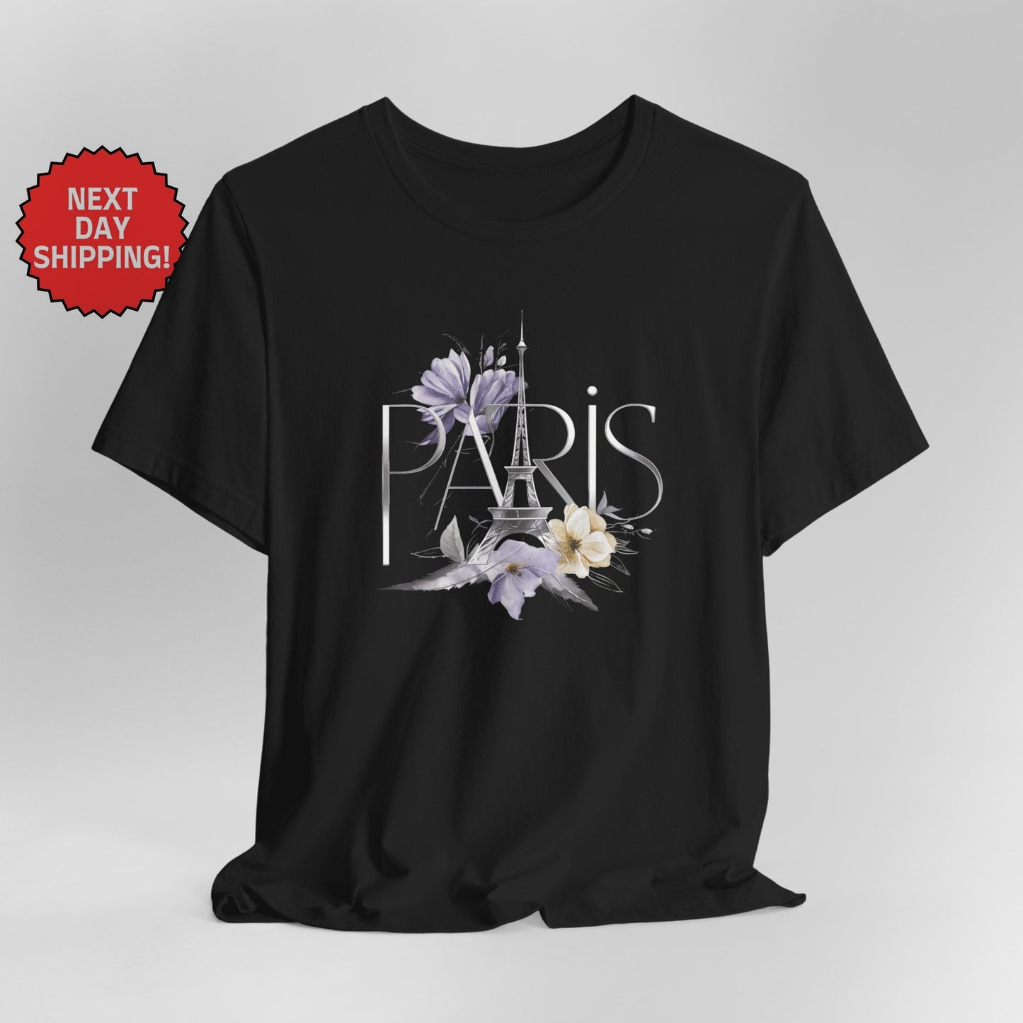 Paris Floral Eiffel Tower T-Shirt