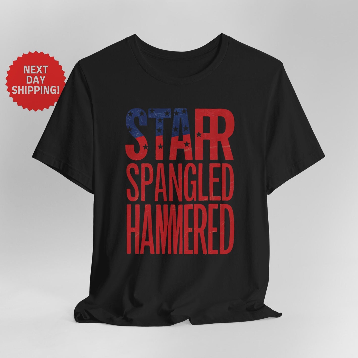 Patriotic Star-Spangled Hammered T-Shirt