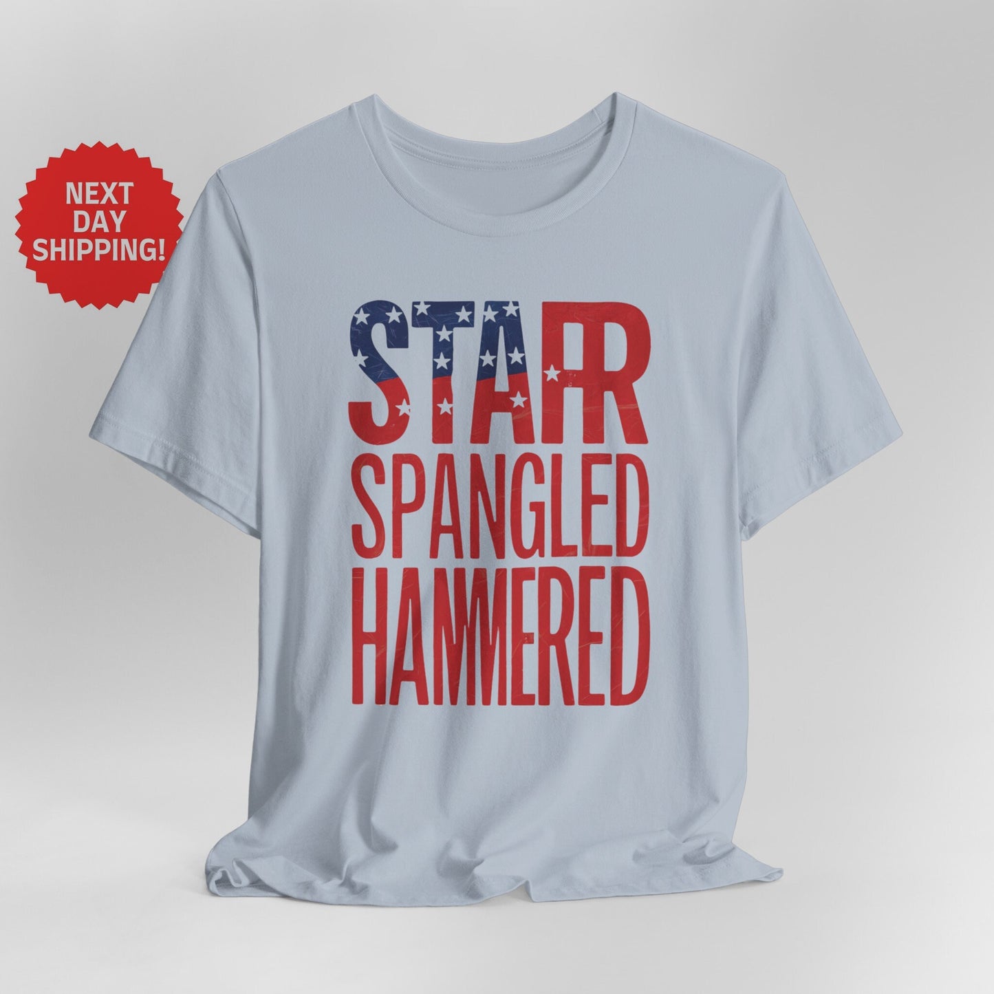 Patriotic Star-Spangled Hammered T-Shirt