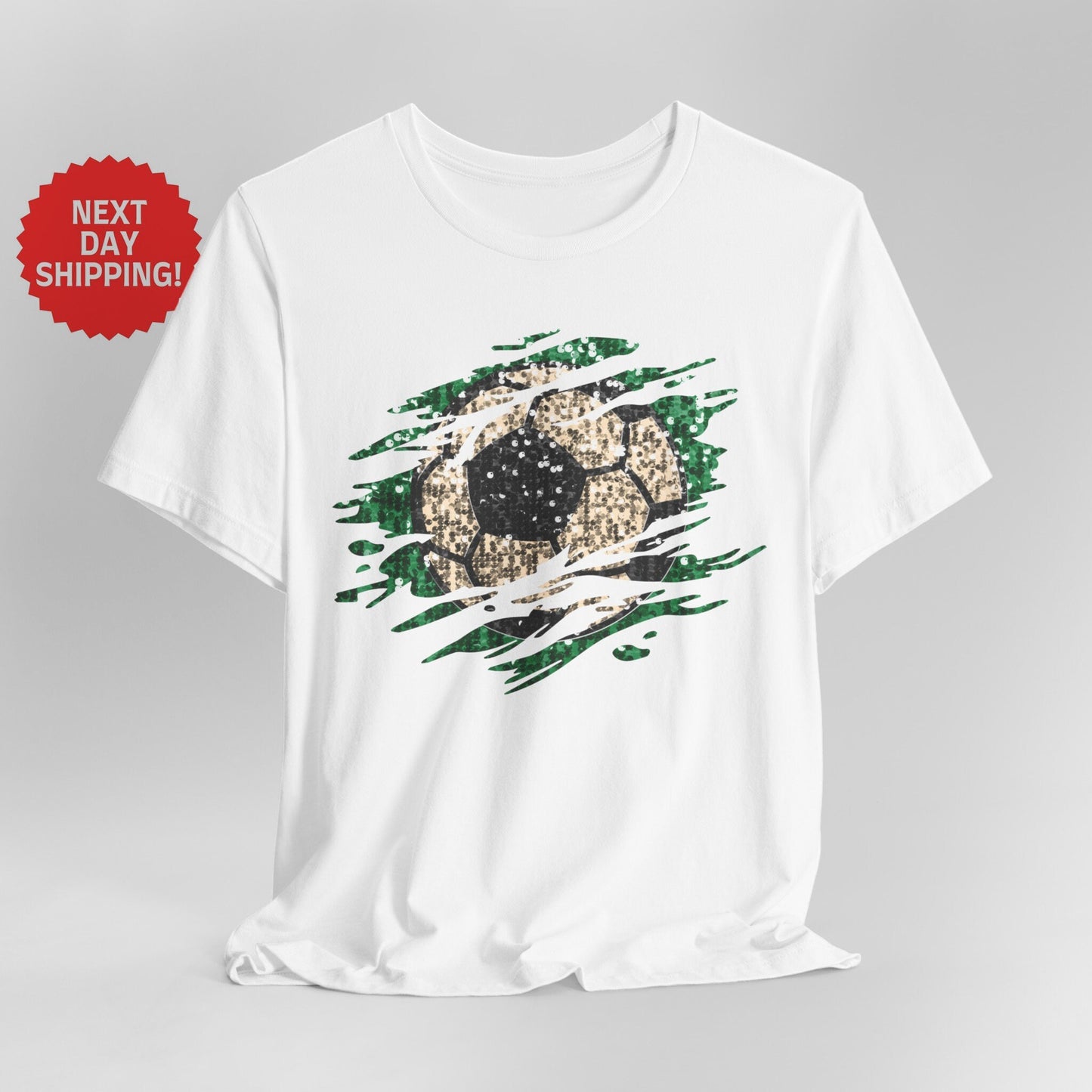 Sequin Look Soccer Ball Splatter T-Shirt