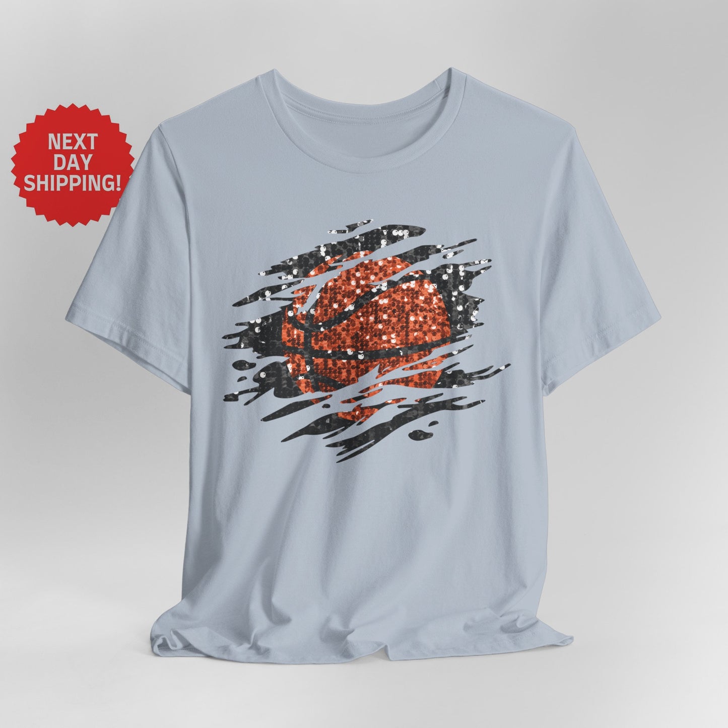 Sequin Look Basketball Splatter T-Shirt