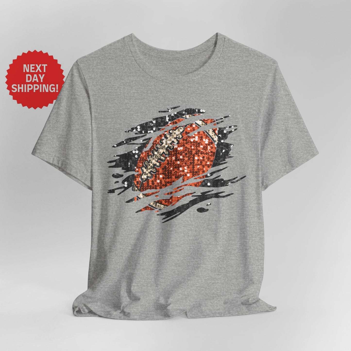 Sequin Look Football Splatter T-Shirt