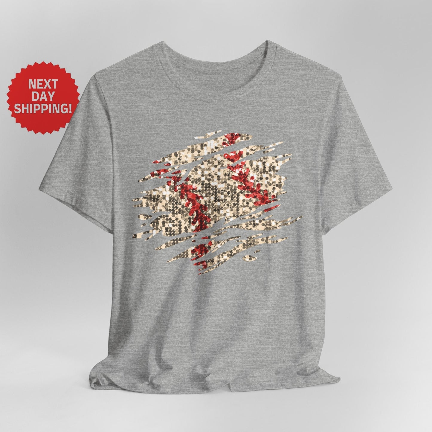 Sequin Look Baseball Splatter T-Shirt