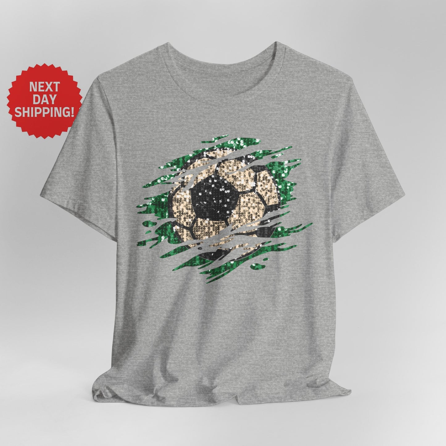 Sequin Look Soccer Ball Splatter T-Shirt