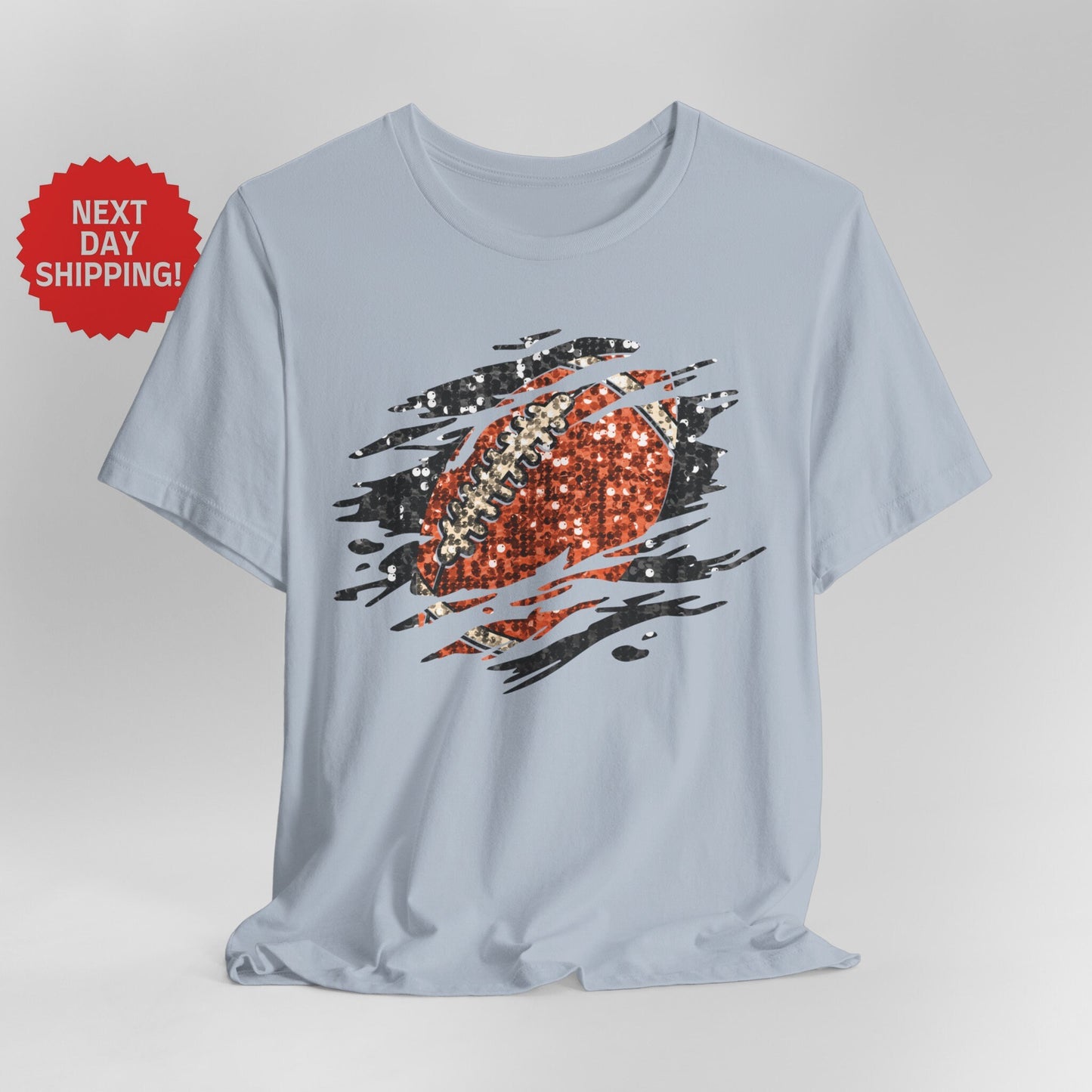 Sequin Look Football Splatter T-Shirt