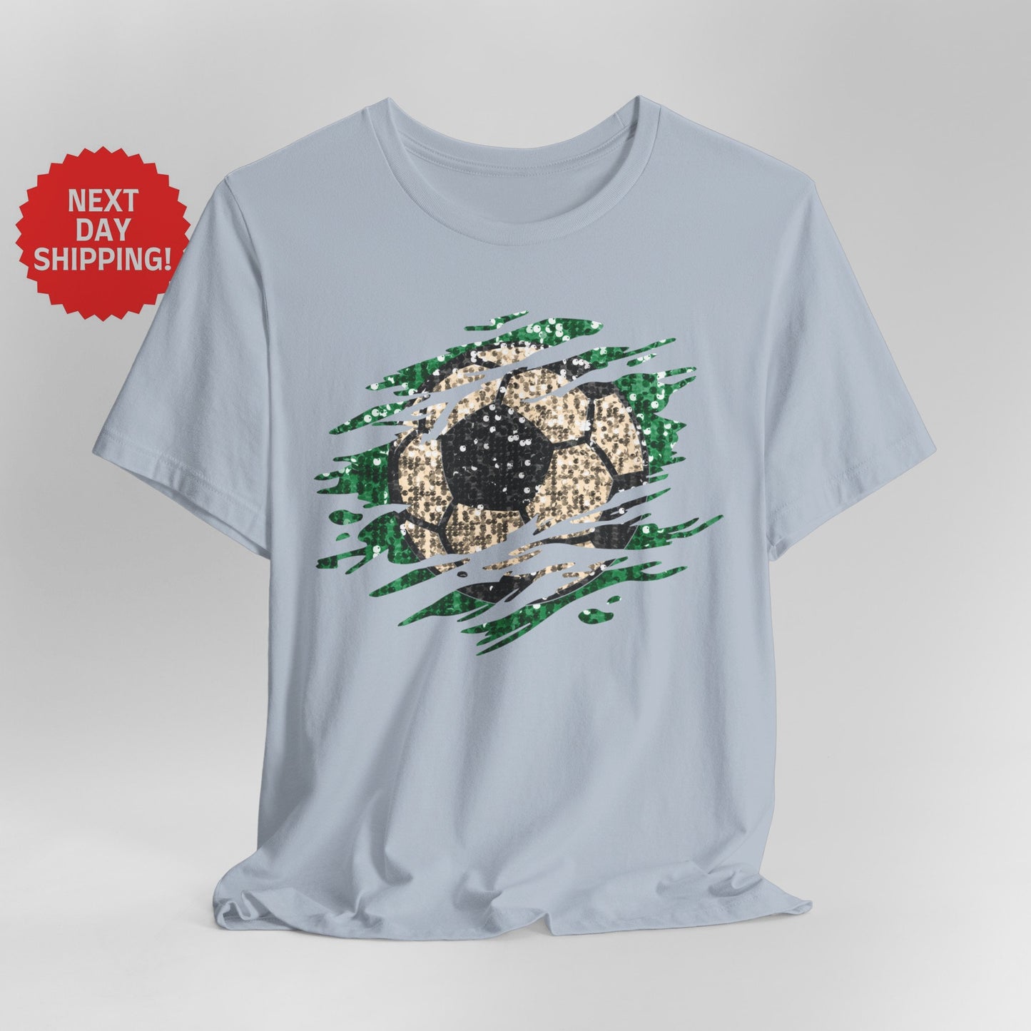 Sequin Look Soccer Ball Splatter T-Shirt