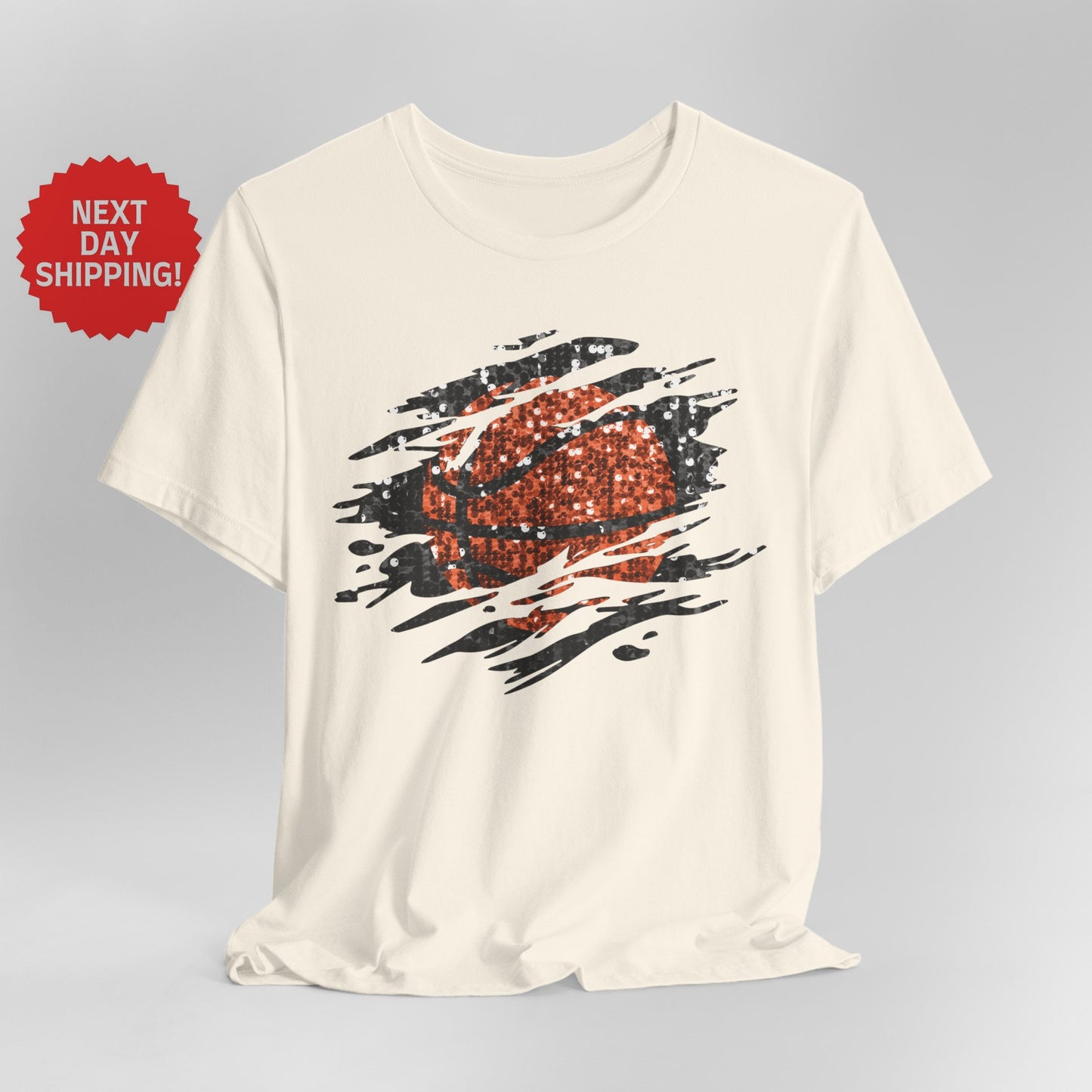 Sequin Look Basketball Splatter T-Shirt