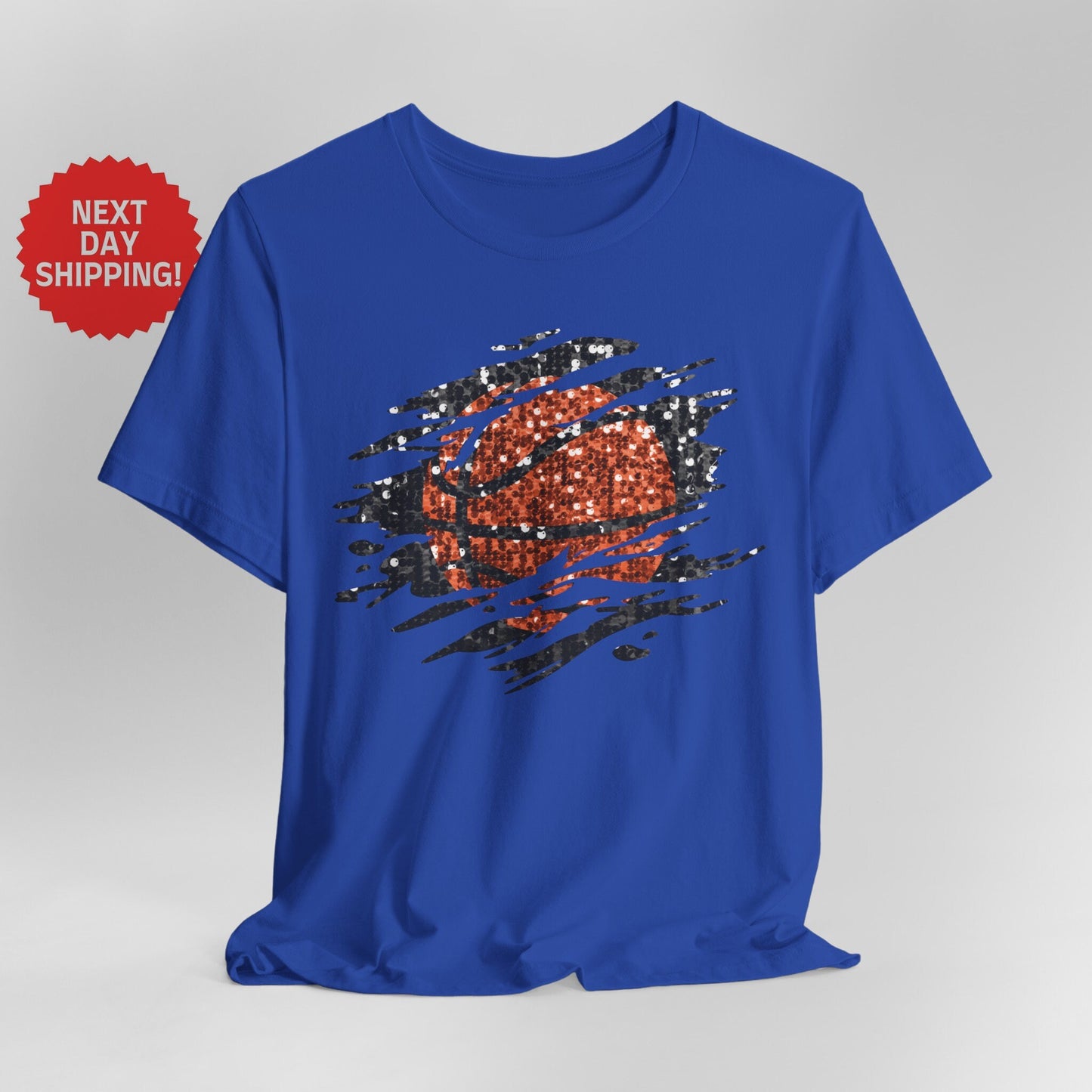 Sequin Look Basketball Splatter T-Shirt