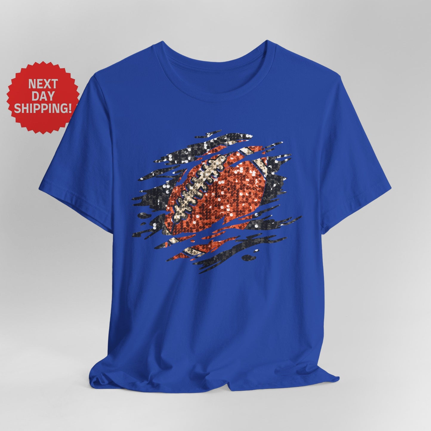 Sequin Look Football Splatter T-Shirt