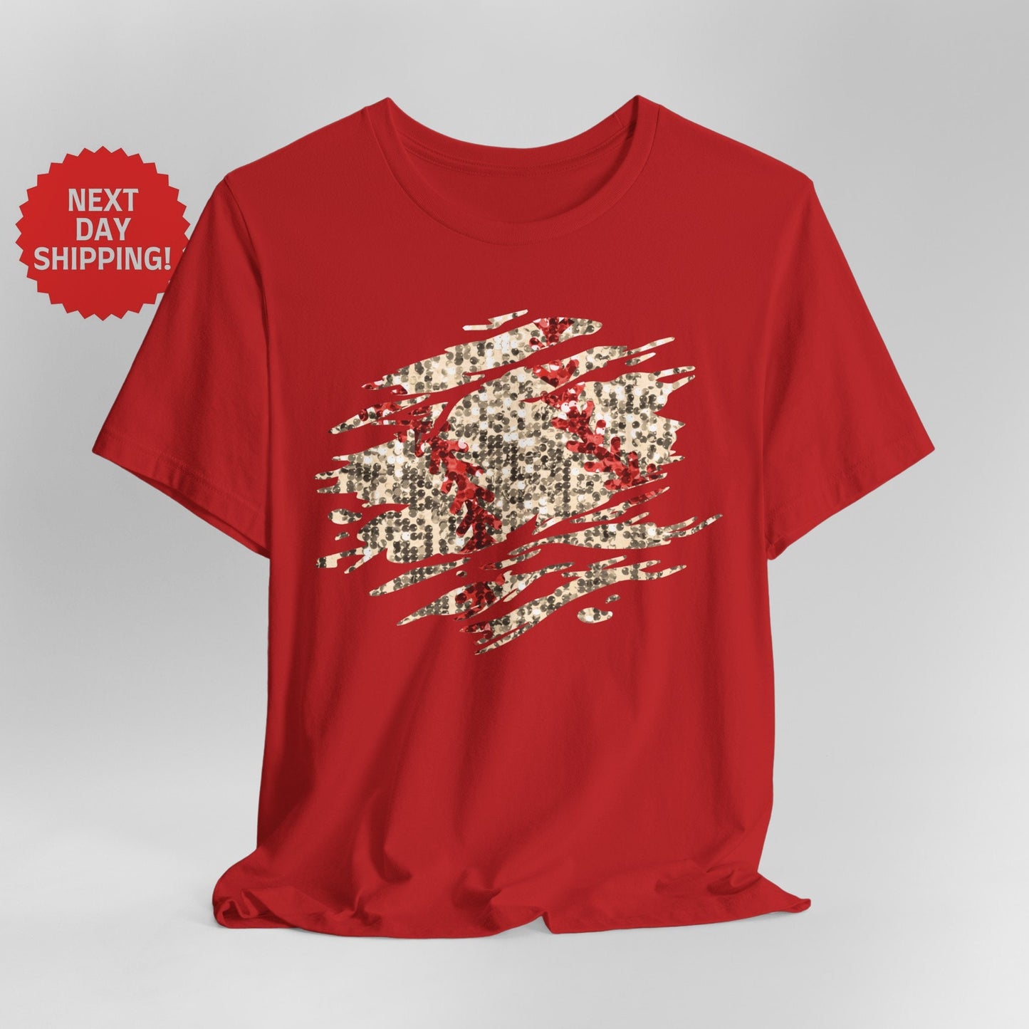 Sequin Look Baseball Splatter T-Shirt