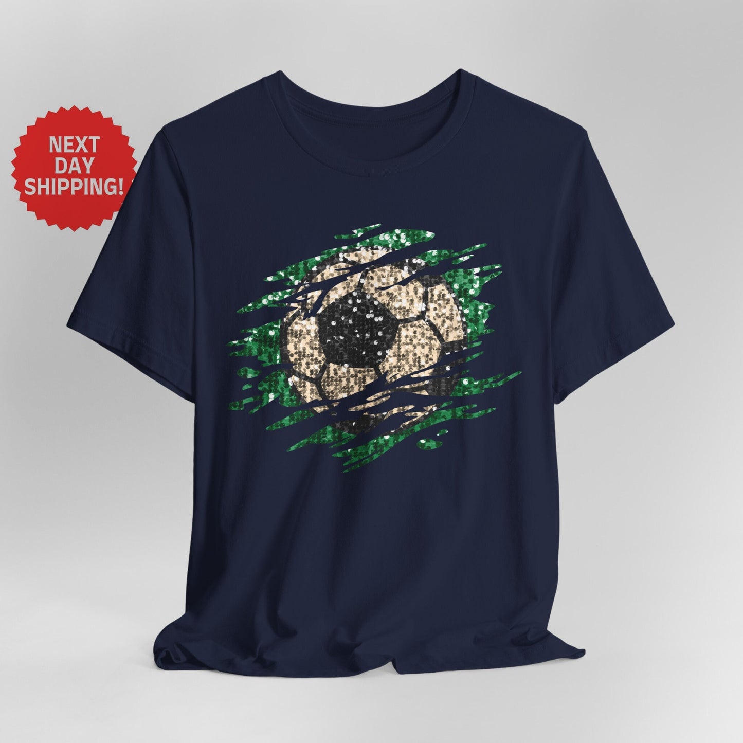 Sequin Look Soccer Ball Splatter T-Shirt