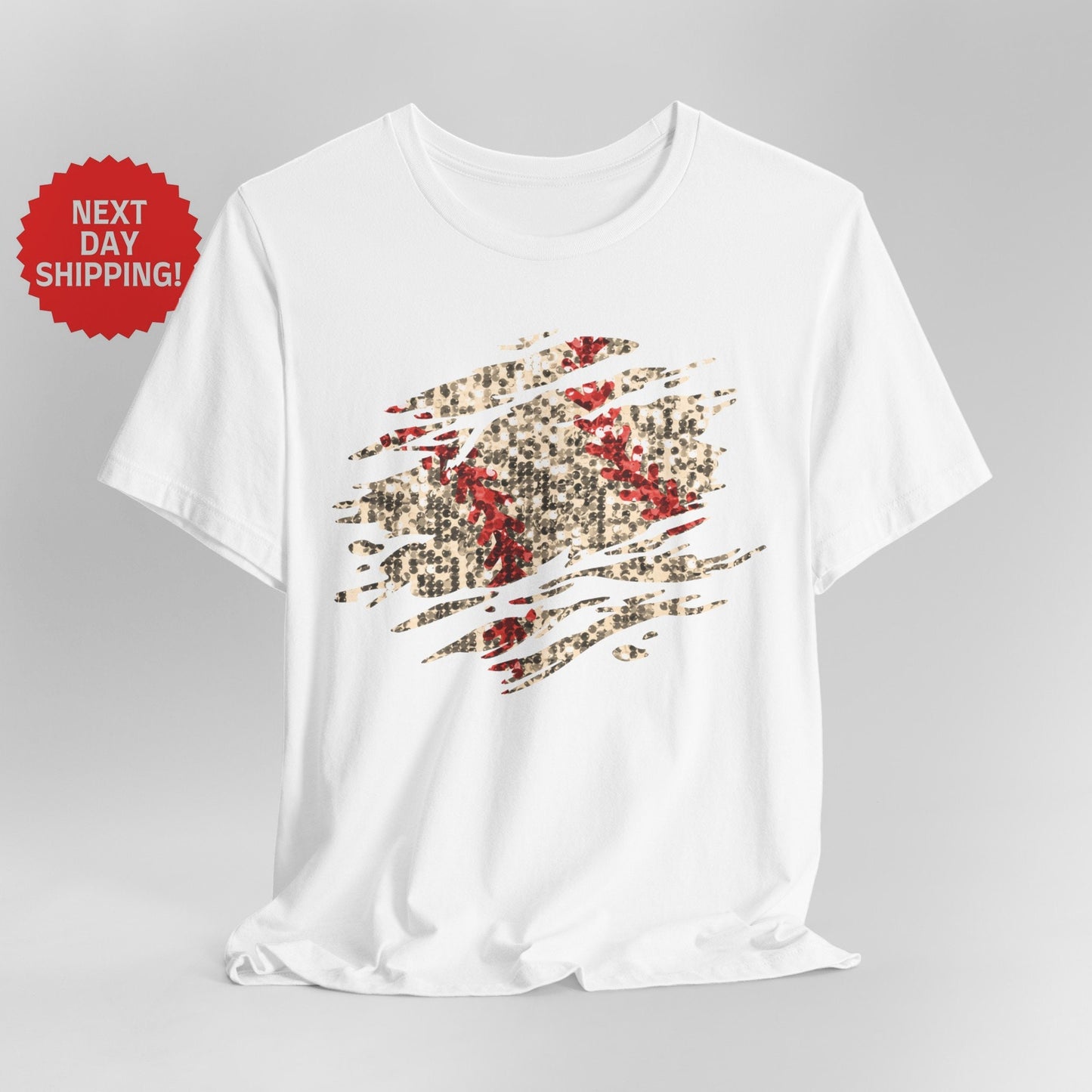 Sequin Look Baseball Splatter T-Shirt