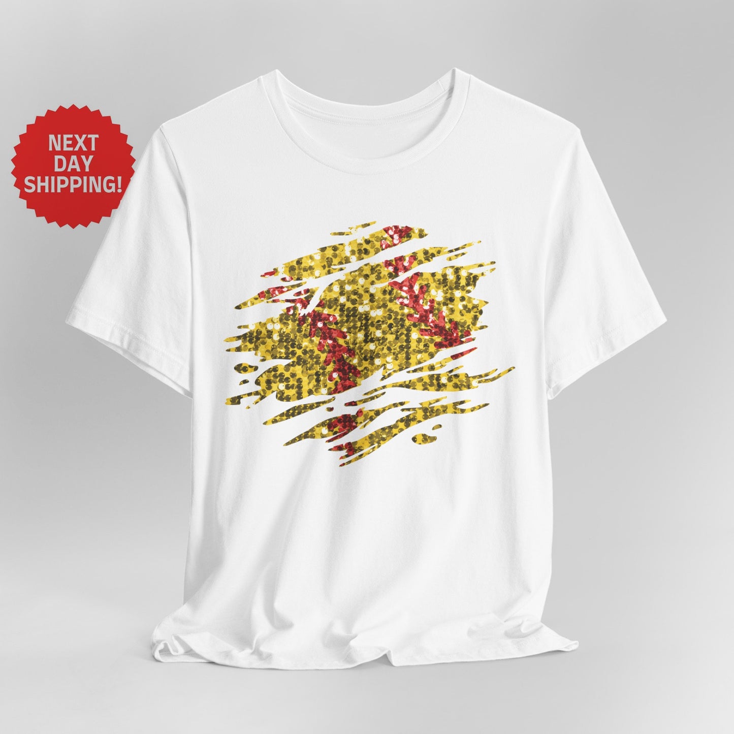 Sequin Look Softball Splatter T-Shirt