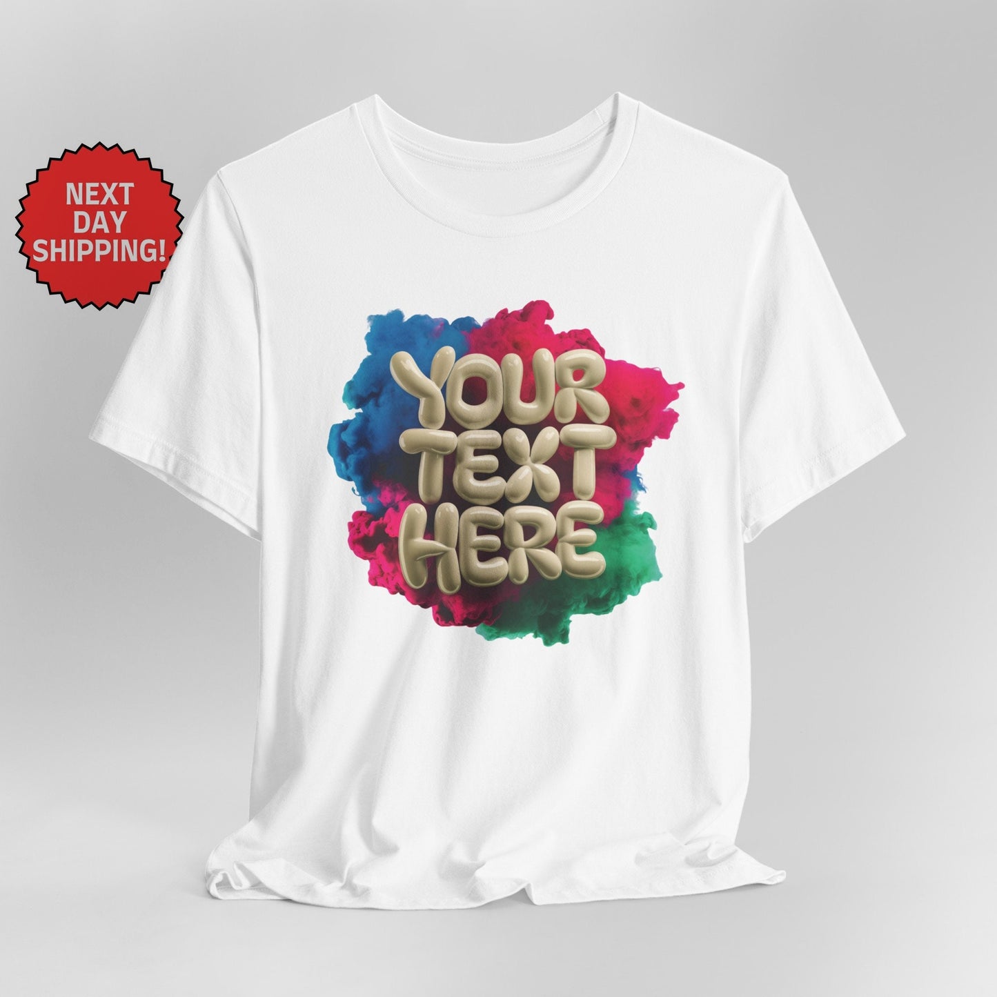 Personalized 3D Bubble Text T-Shirt