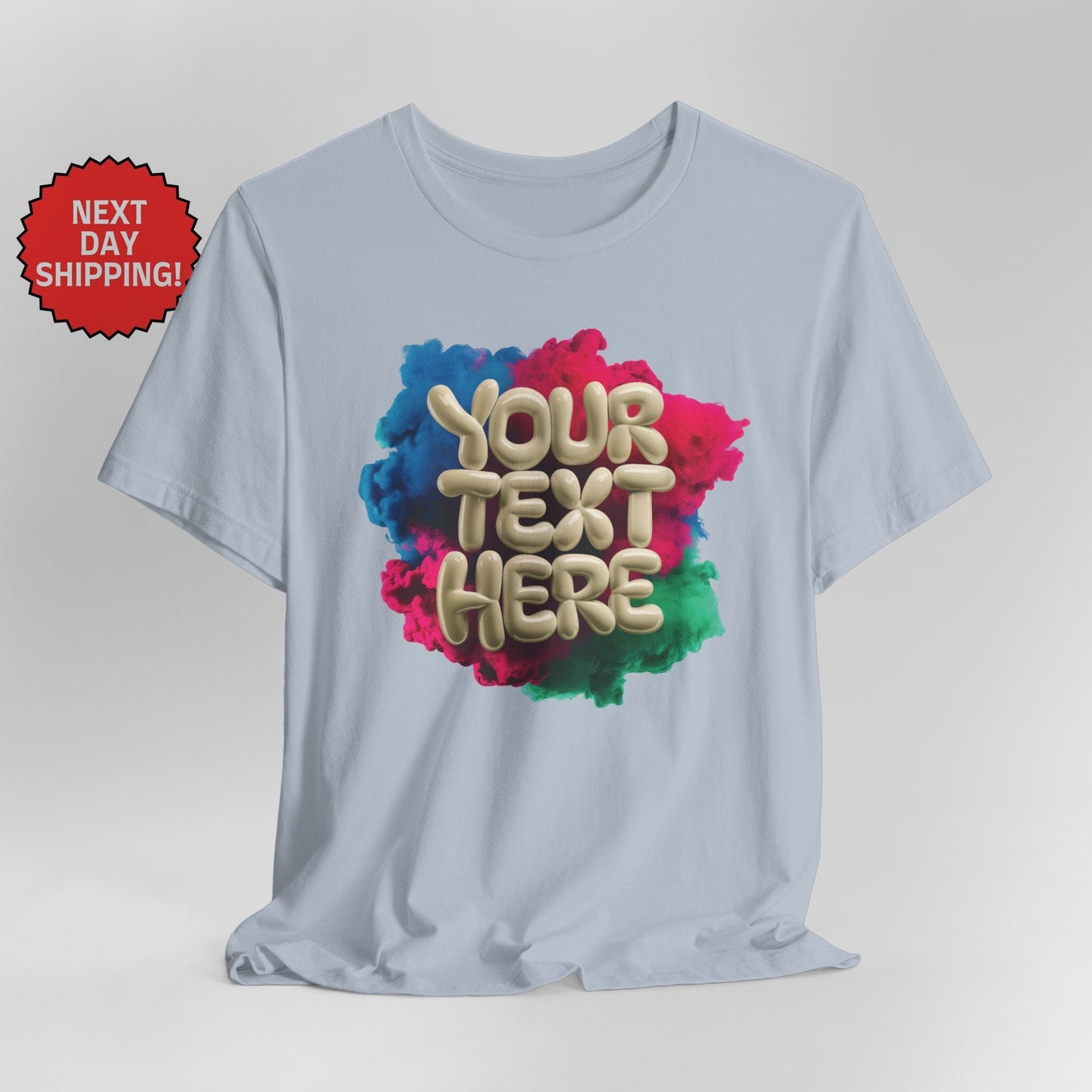 Personalized 3D Bubble Text T-Shirt