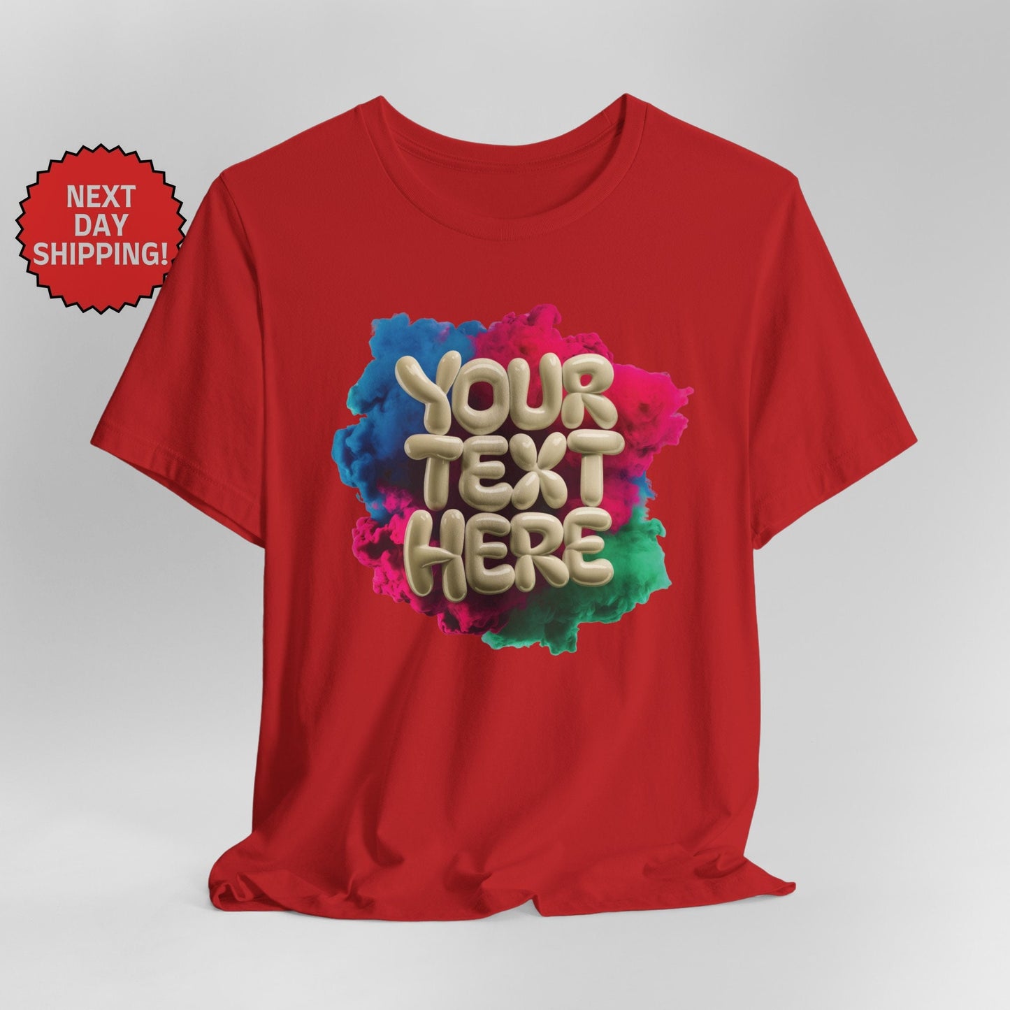 Personalized 3D Bubble Text T-Shirt