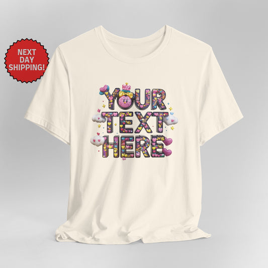 Personalized Cute Minnie Text T-Shirt