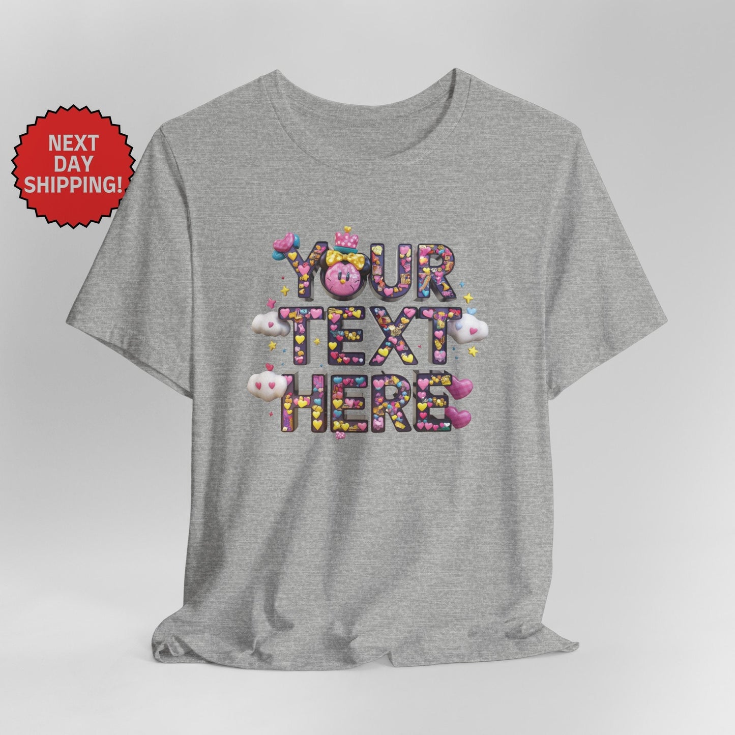 Personalized Cute Minnie Text T-Shirt