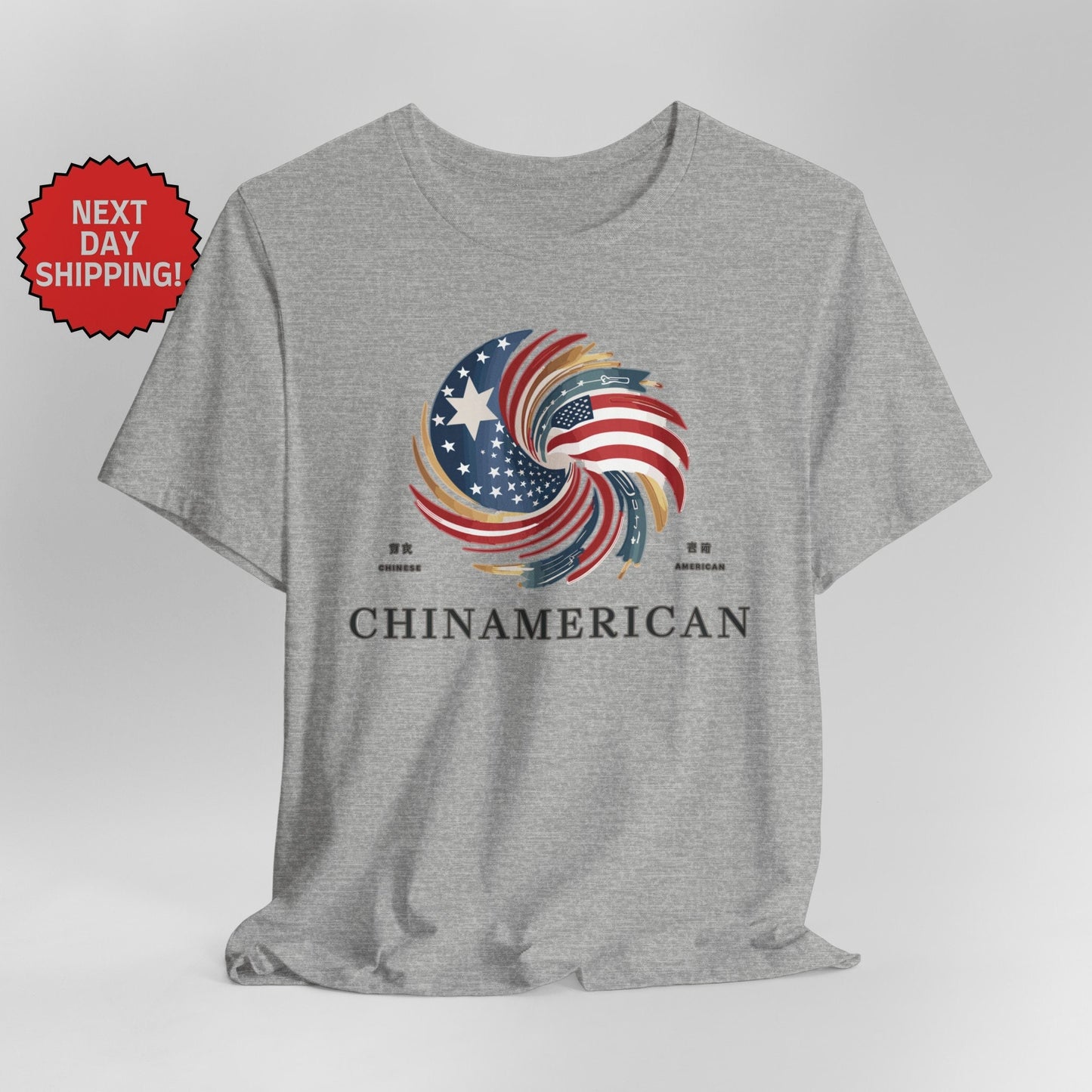 Hybrid Flag Chinamerican Chinese American Logo T-Shirt