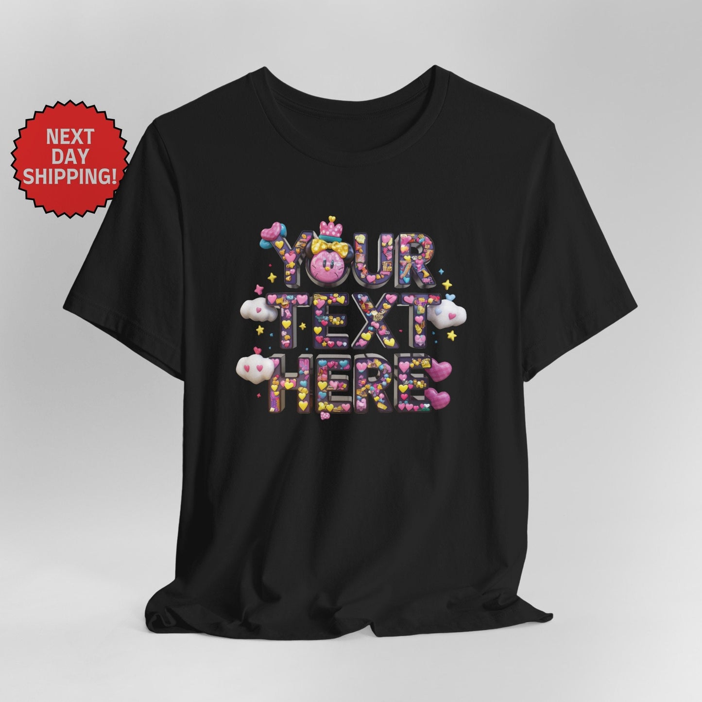 Personalized Cute Minnie Text T-Shirt