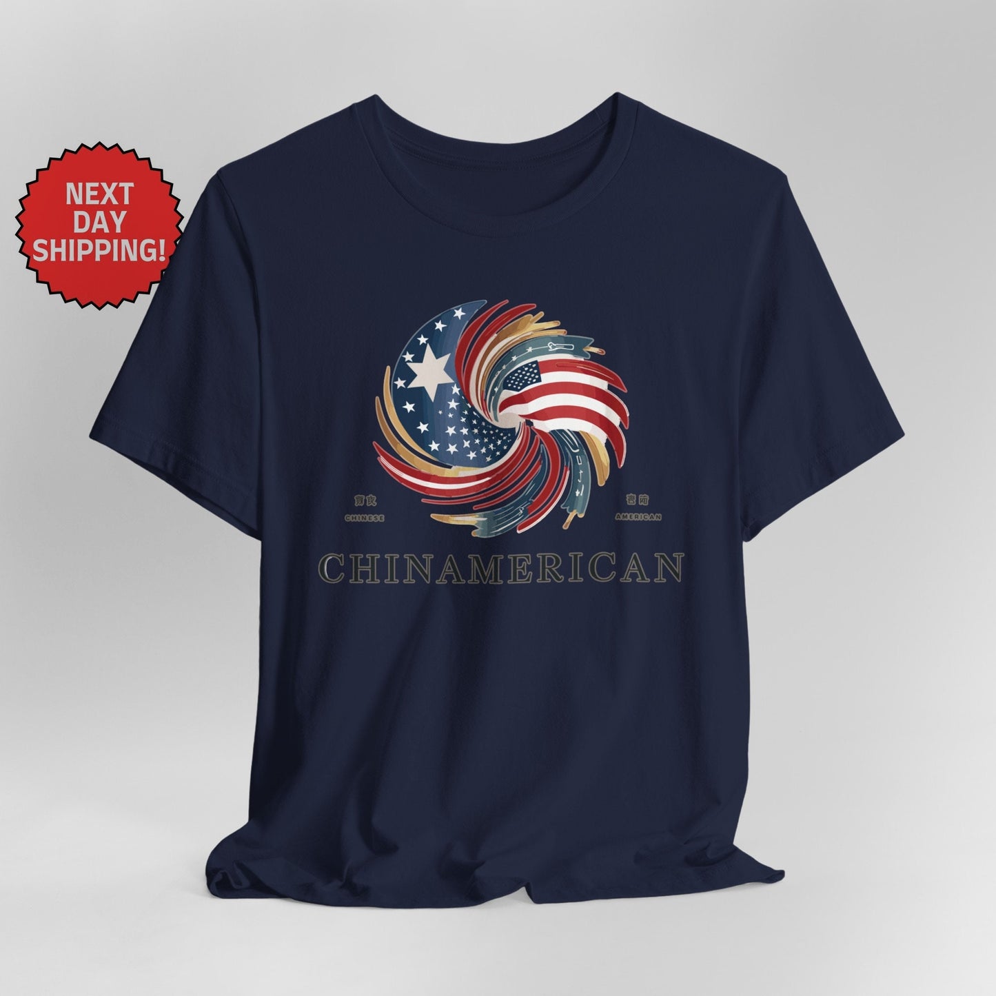 Hybrid Flag Chinamerican Chinese American Logo T-Shirt