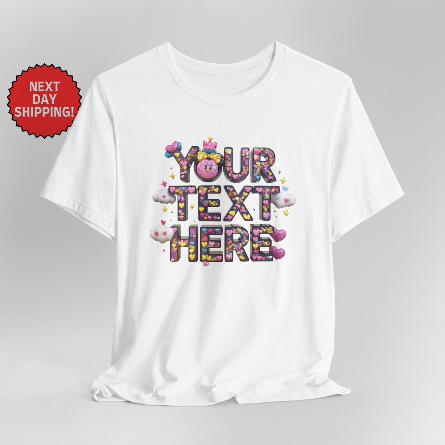 Personalized Cute Minnie Text T-Shirt