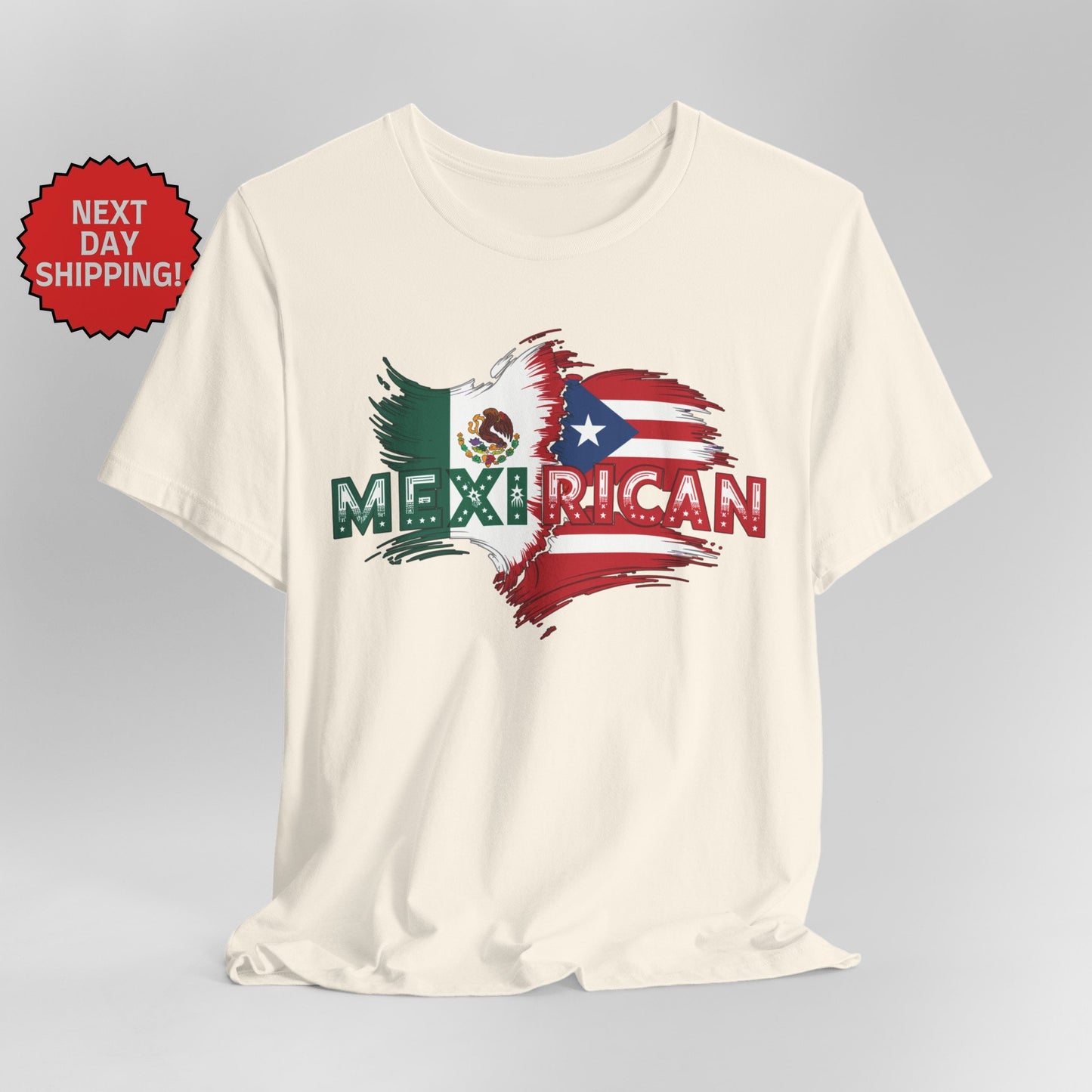 Hybrid Flag MexiRican Mexican Puerto Rican Logo T-Shirt