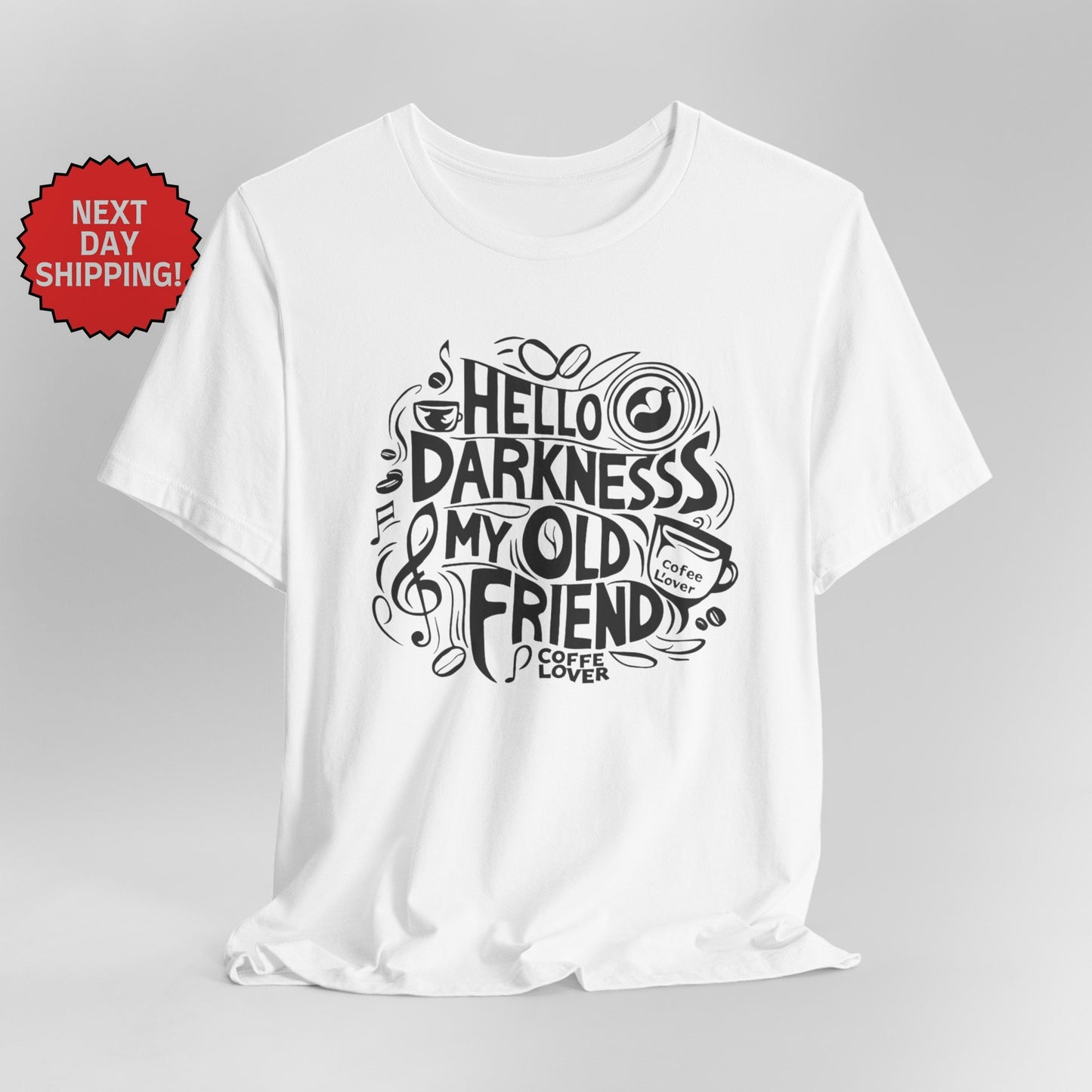 Hello Darkness My Old Friend Abstract Art with Coffee T-Shirt