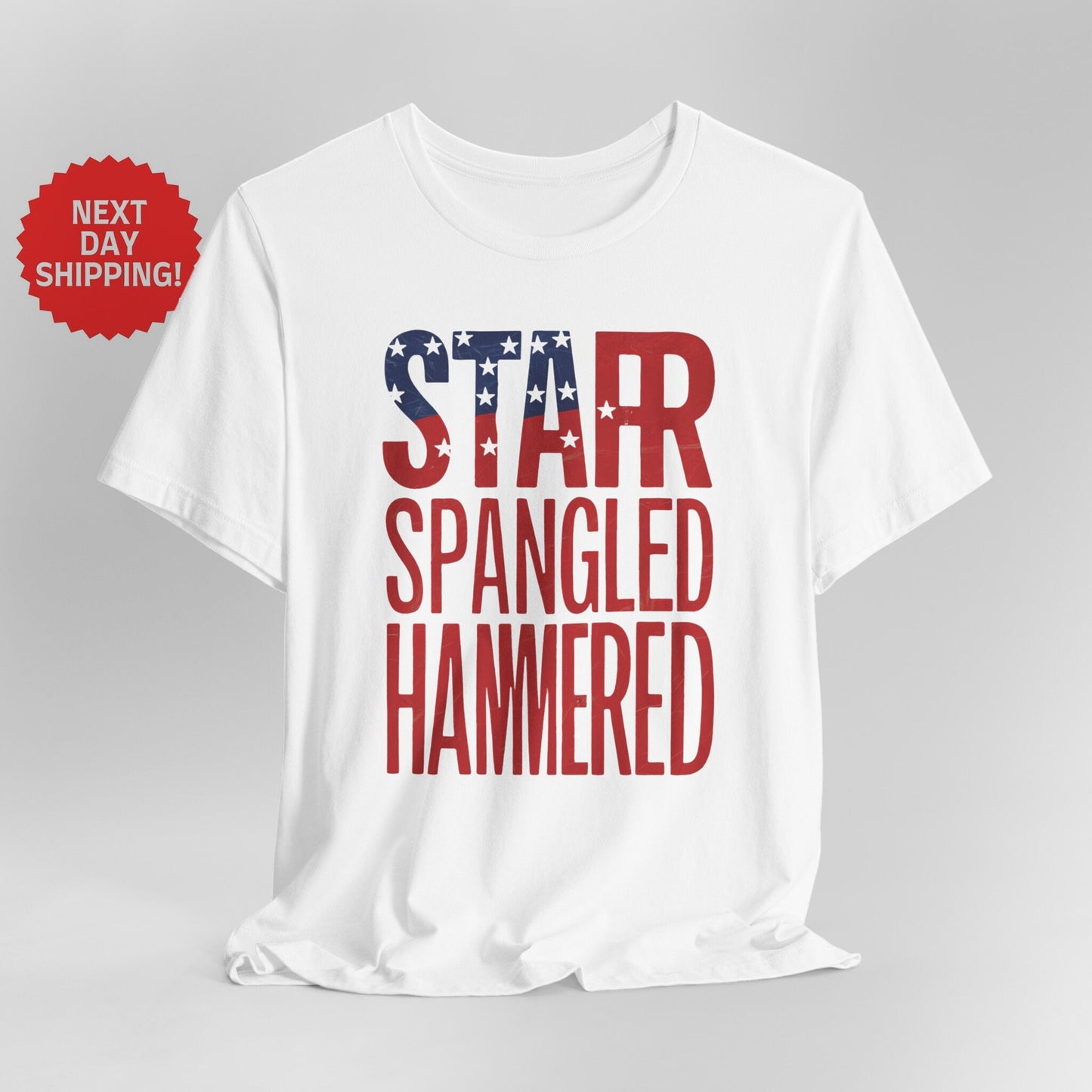 Patriotic Star-Spangled Hammered T-Shirt