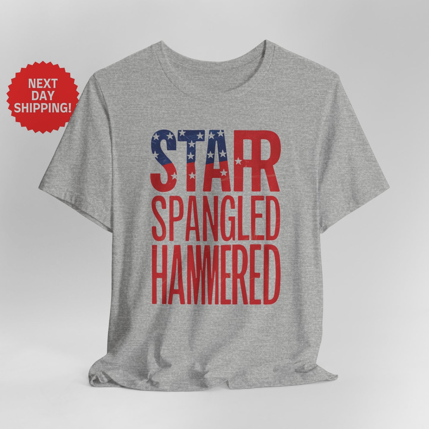 Patriotic Star-Spangled Hammered T-Shirt