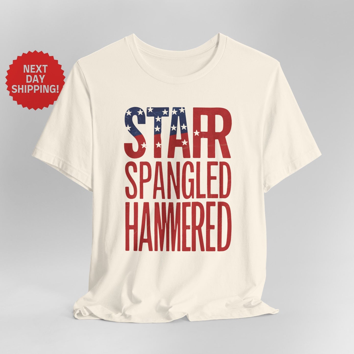 Patriotic Star-Spangled Hammered T-Shirt