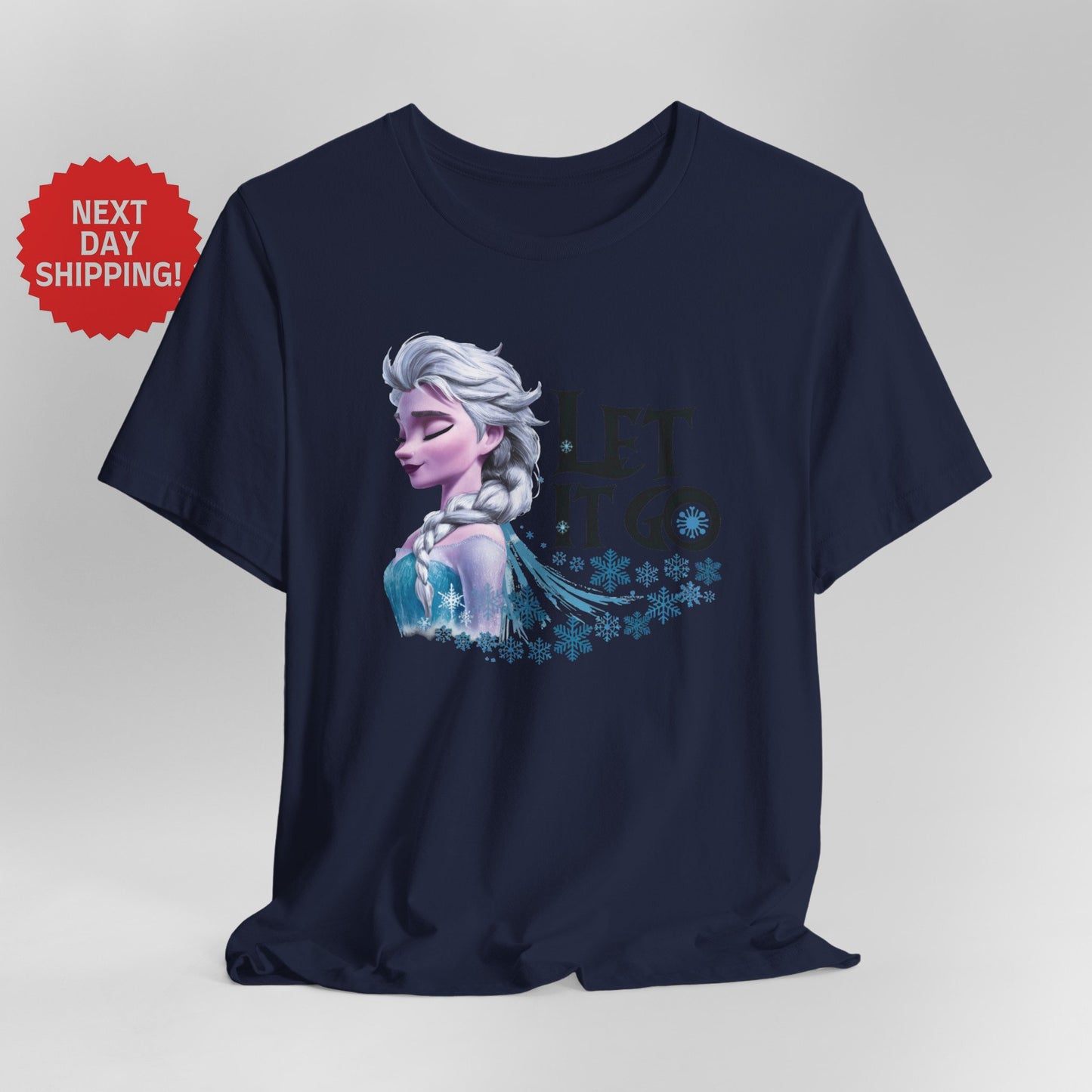 Frozen Let It Go Elsa Snow Black T-Shirt