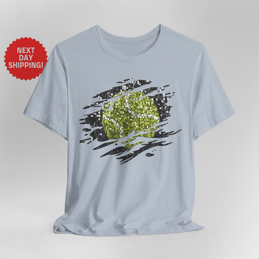 Sequin Look Tennis Ball Splatter T-Shirt