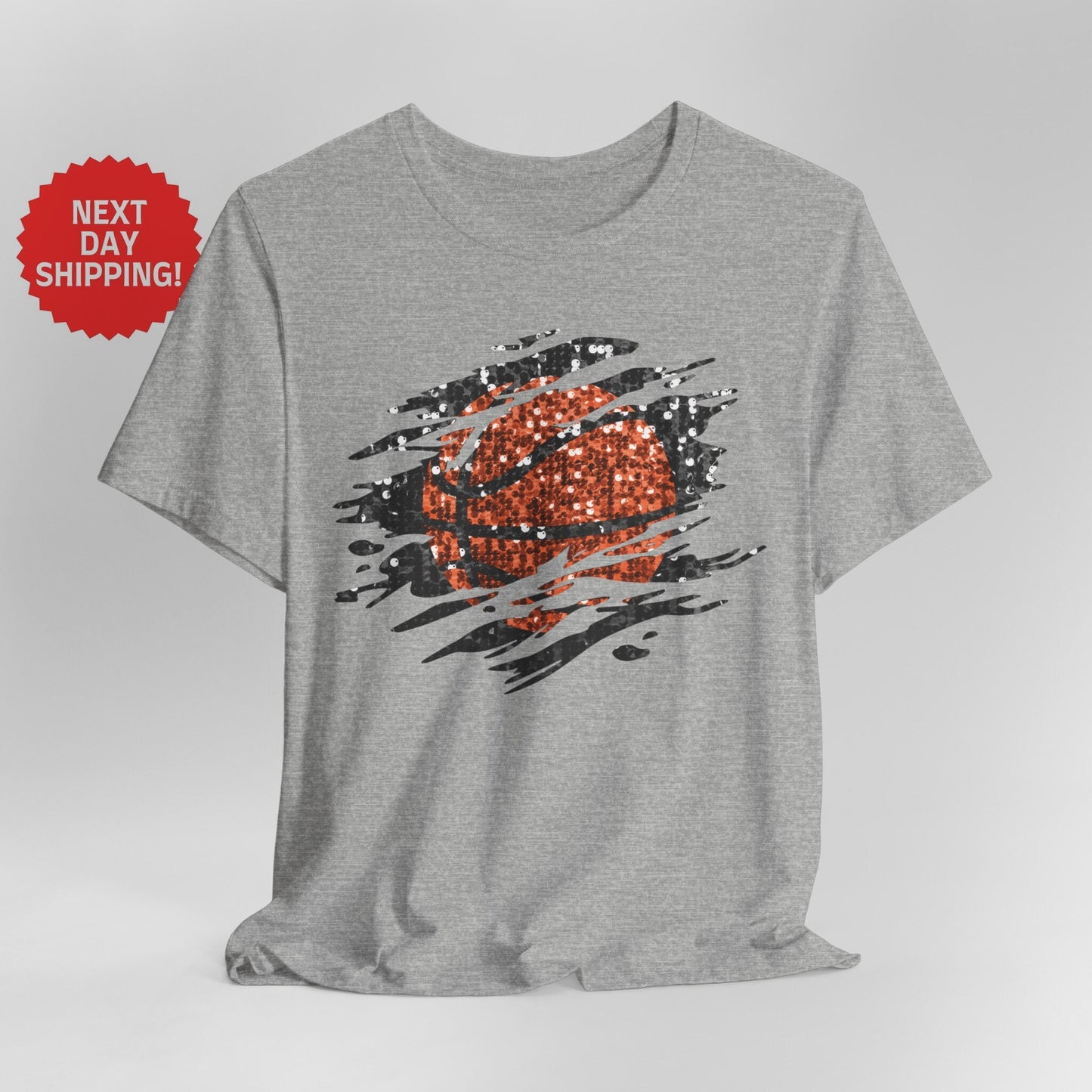 Sequin Look Basketball Splatter T-Shirt