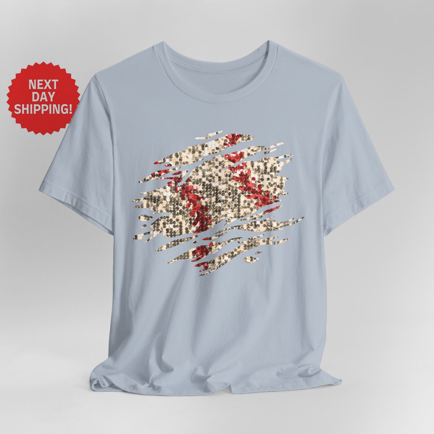 Sequin Look Baseball Splatter T-Shirt