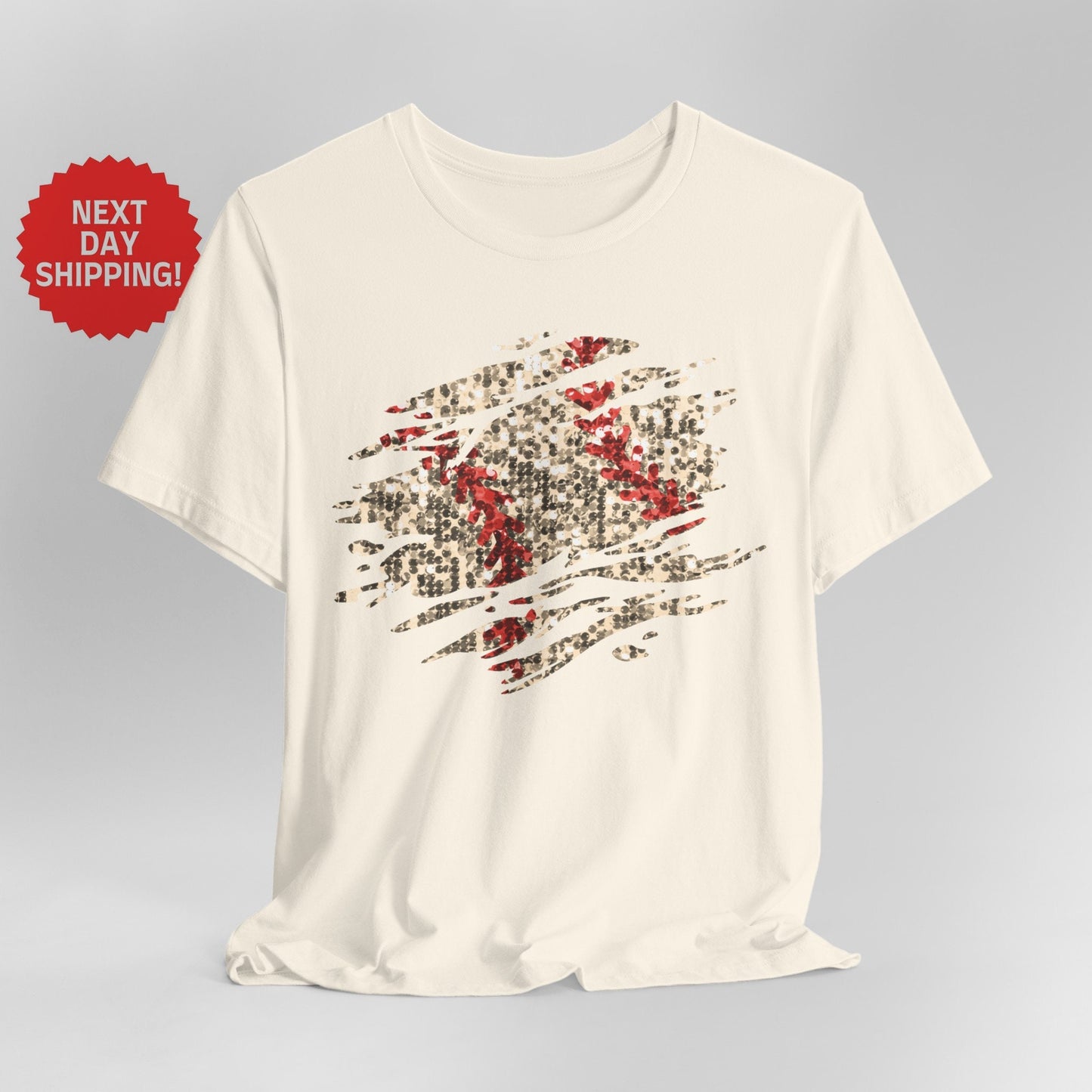 Sequin Look Baseball Splatter T-Shirt