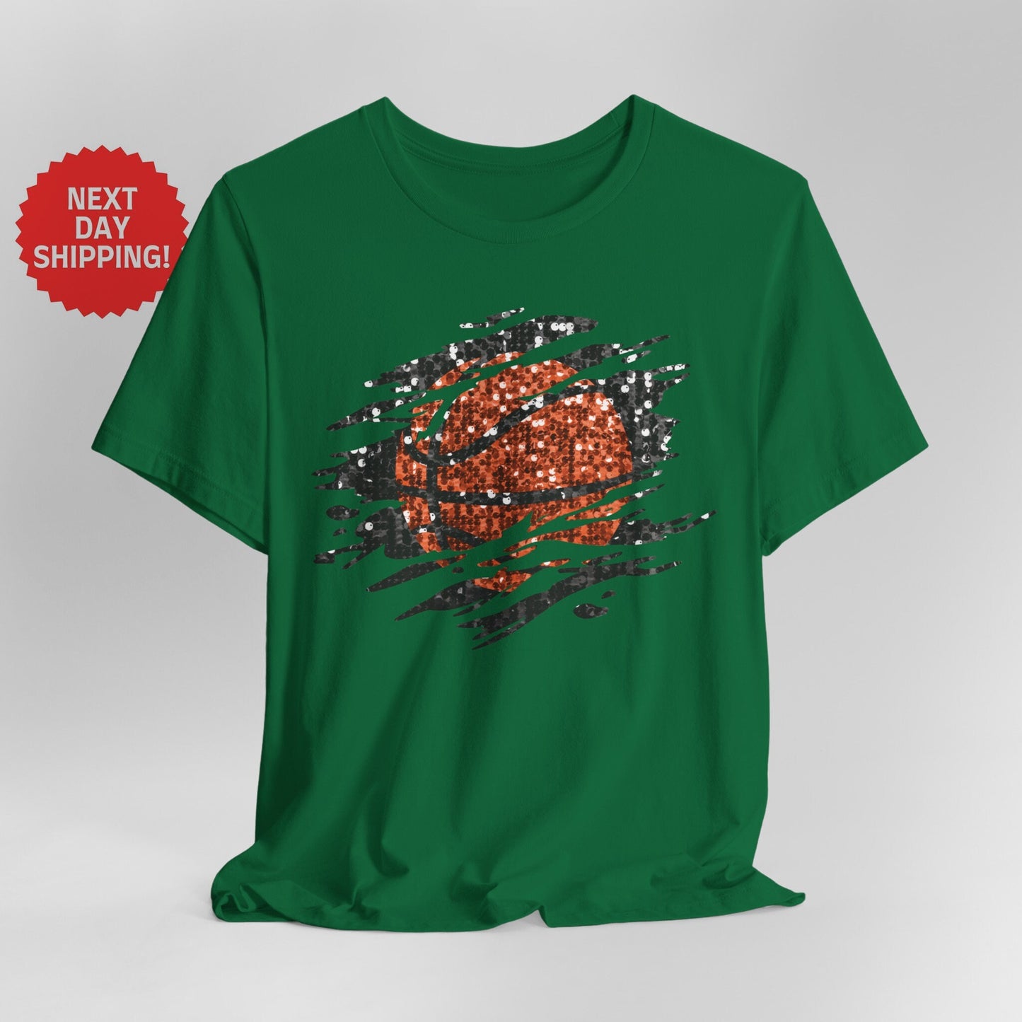 Sequin Look Basketball Splatter T-Shirt